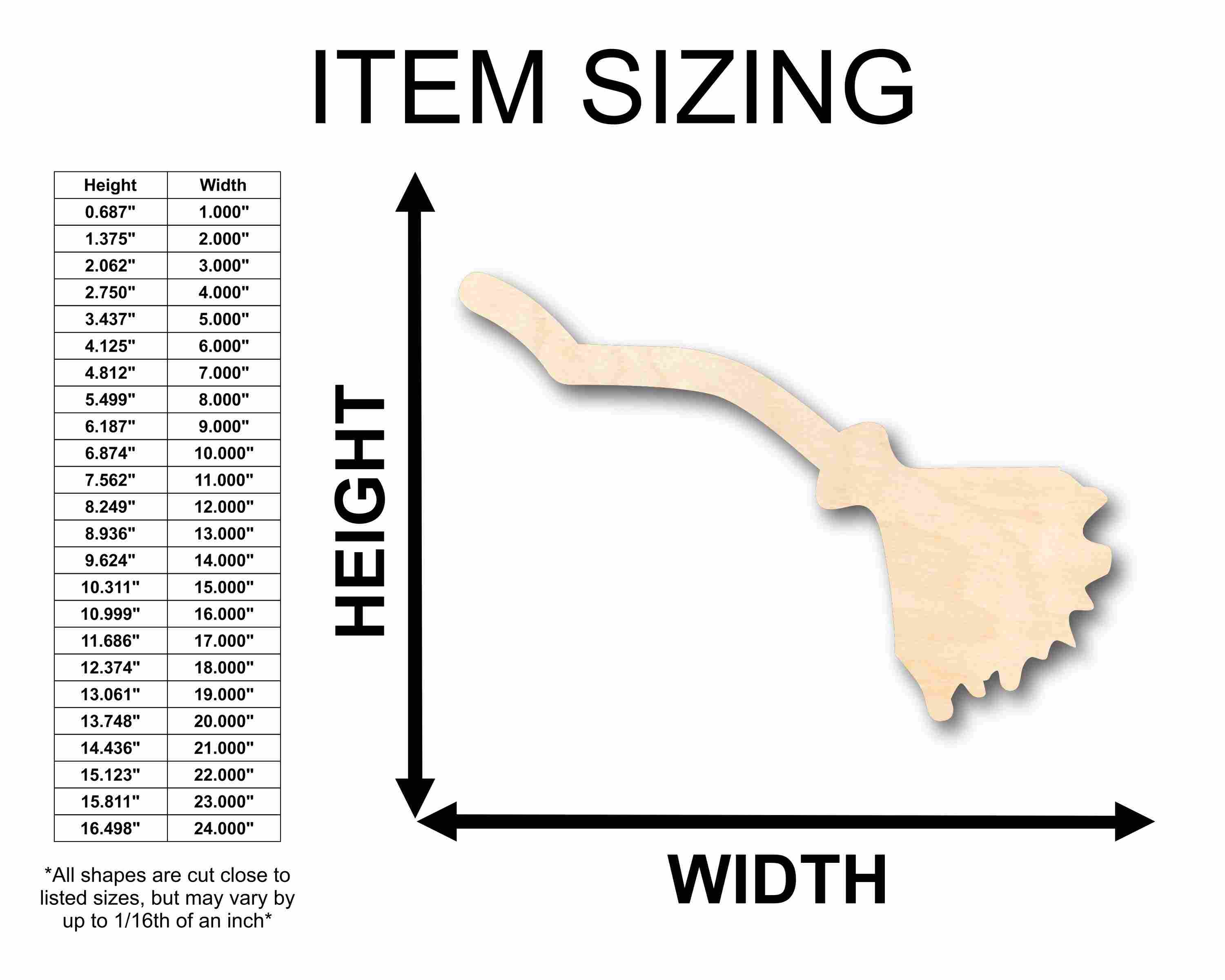 Unfinished Wood Crooked Flying Broom Silhouette - Craft- up to 46" DIY - Image 2