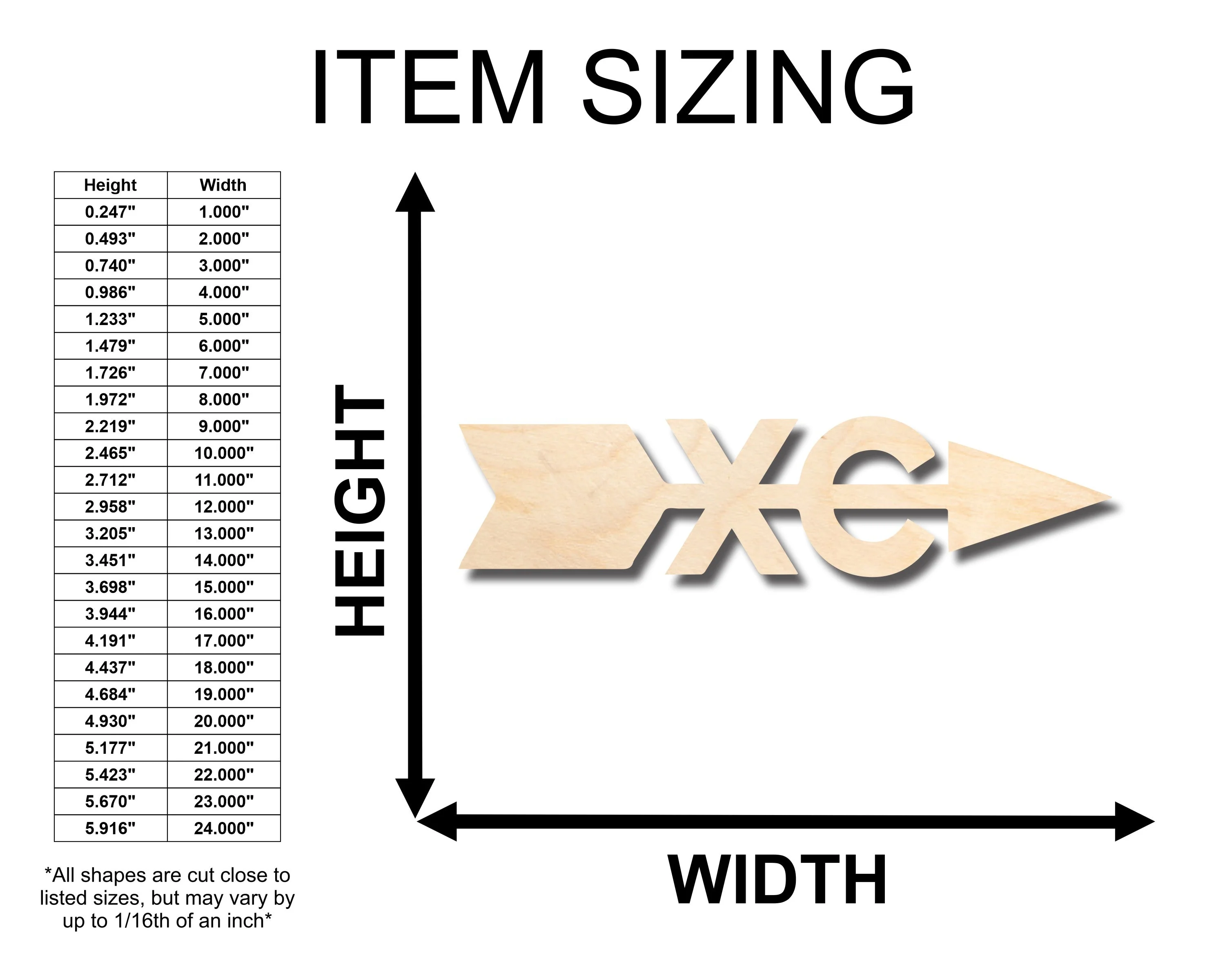 Unfinished Wood Cross Country XC Shape - Craft - up to 46" DIY - Image 2