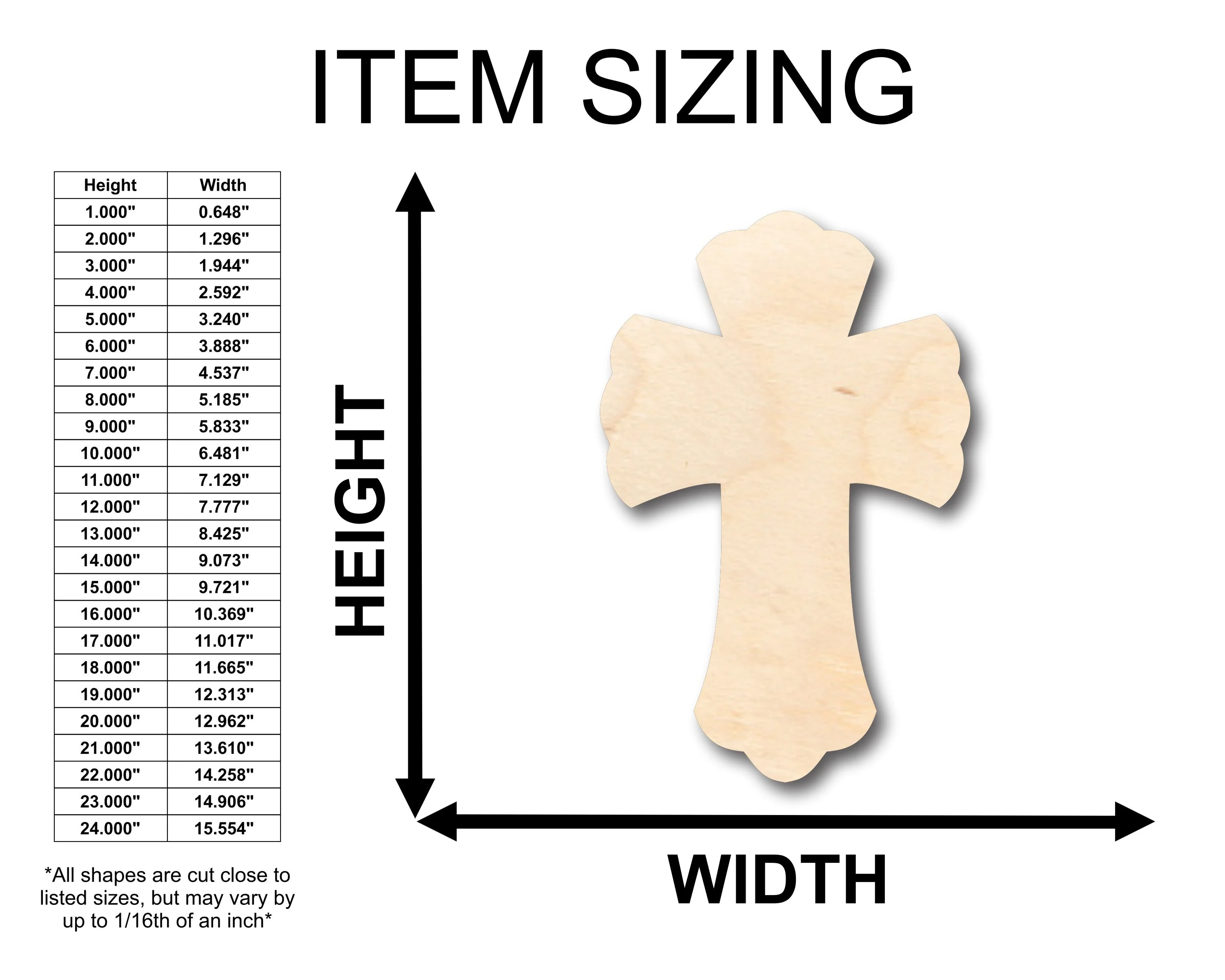 Unfinished Wood Cross Shape - Craft - up to 46" DIY - Image 2