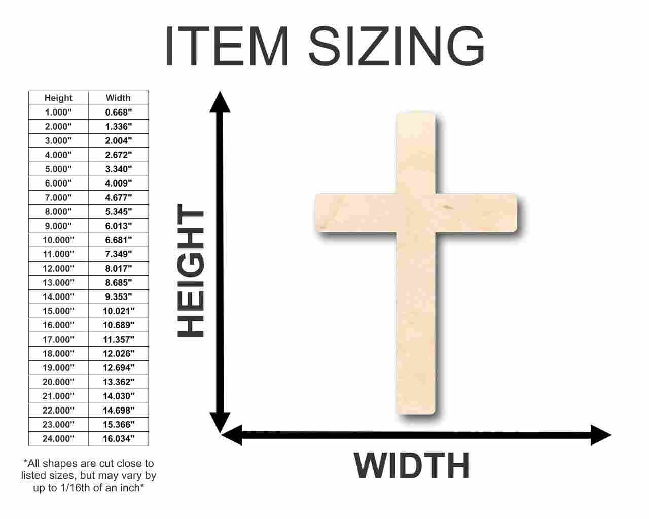 Unfinished Wood Cross Shape - Easter - Christian - Craft - up to 46" DIY - Image 2