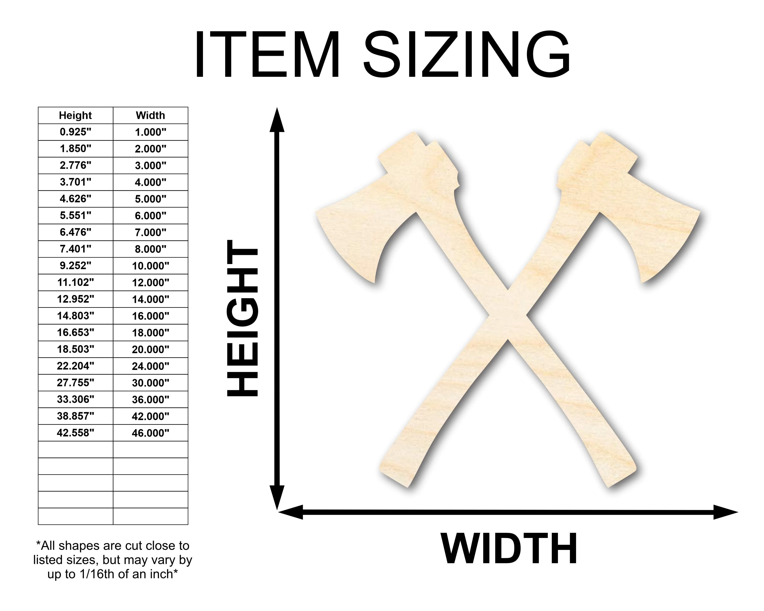 Unfinished Wood Crossed Axes Shape - Medieval Viking Craft - up to 46" DIY - Image 2