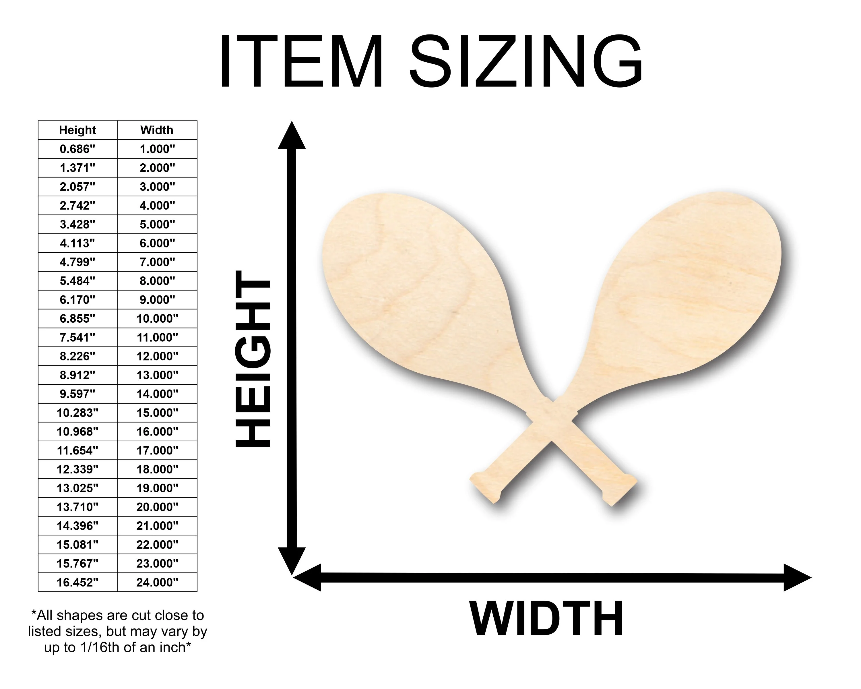 Unfinished Wood Crossed Tennis Rackets Shape - Craft - up to 46" DIY - Image 2
