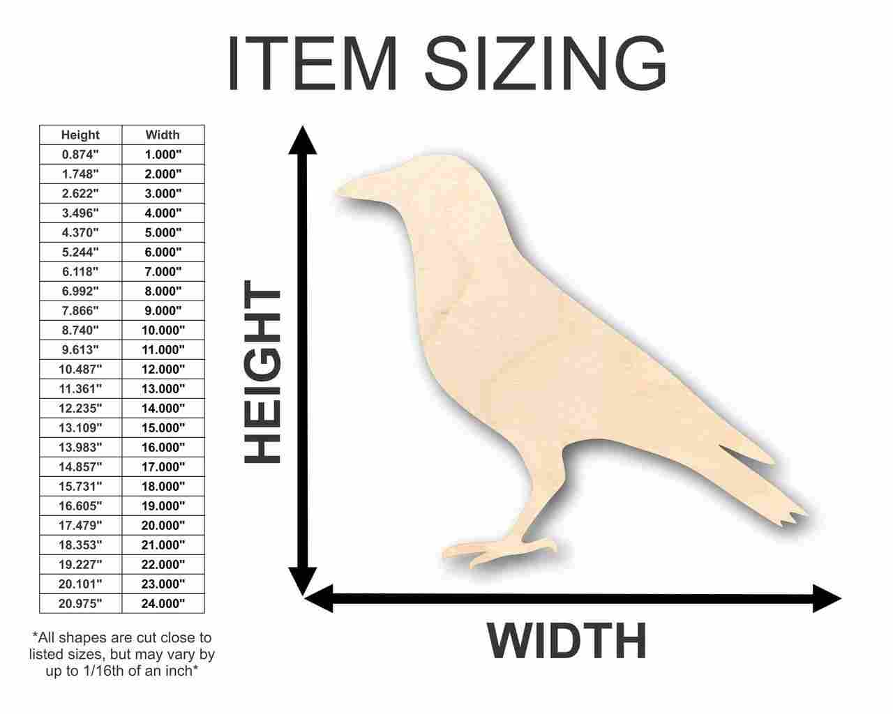 Unfinished Wood Crow Shape - Bird - Wildlife - Craft - up to 46" DIY - Image 2