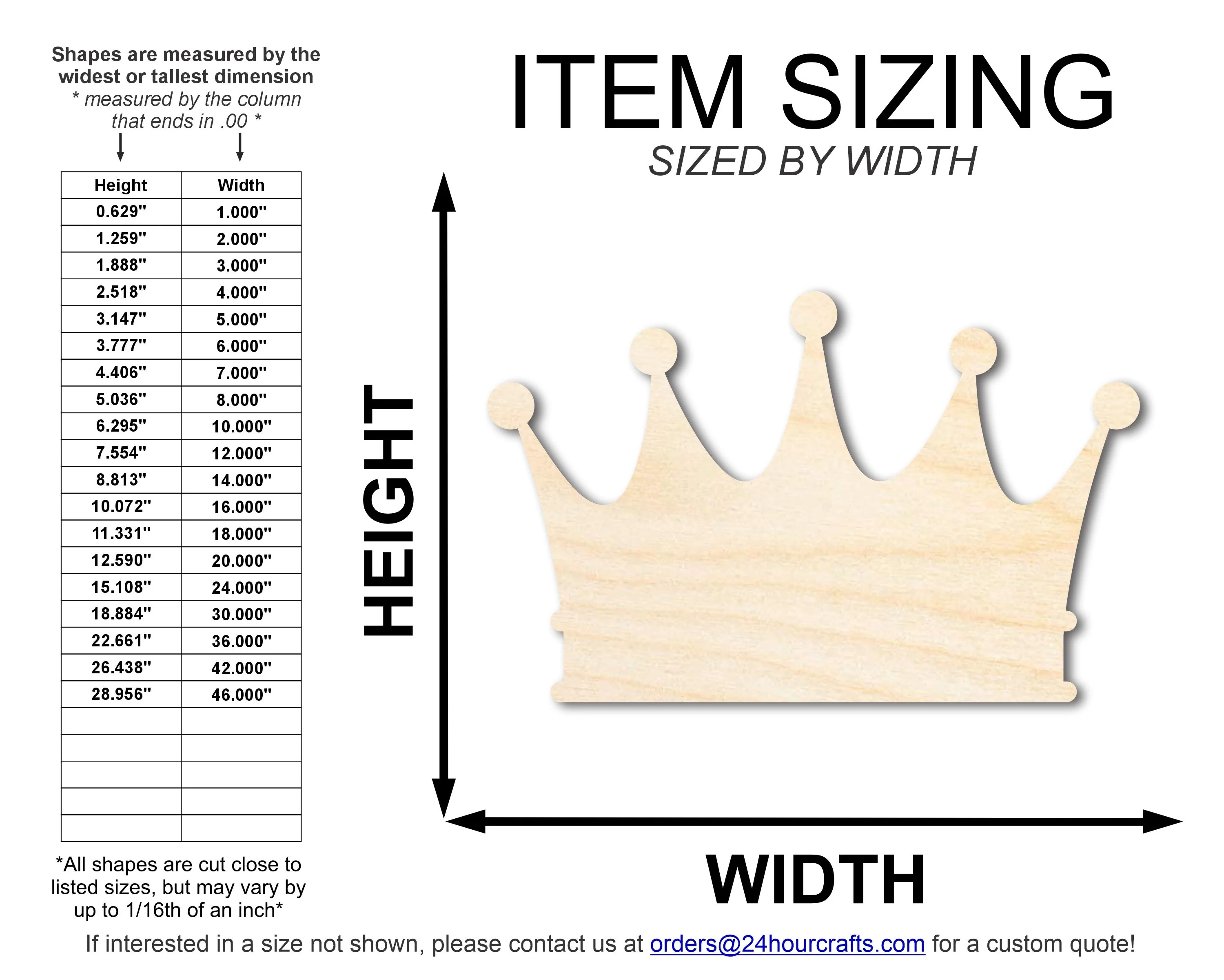 Unfinished Wood Crown Shape | Medieval Pirates | DIY Craft Cutout | up to 46" - Image 2