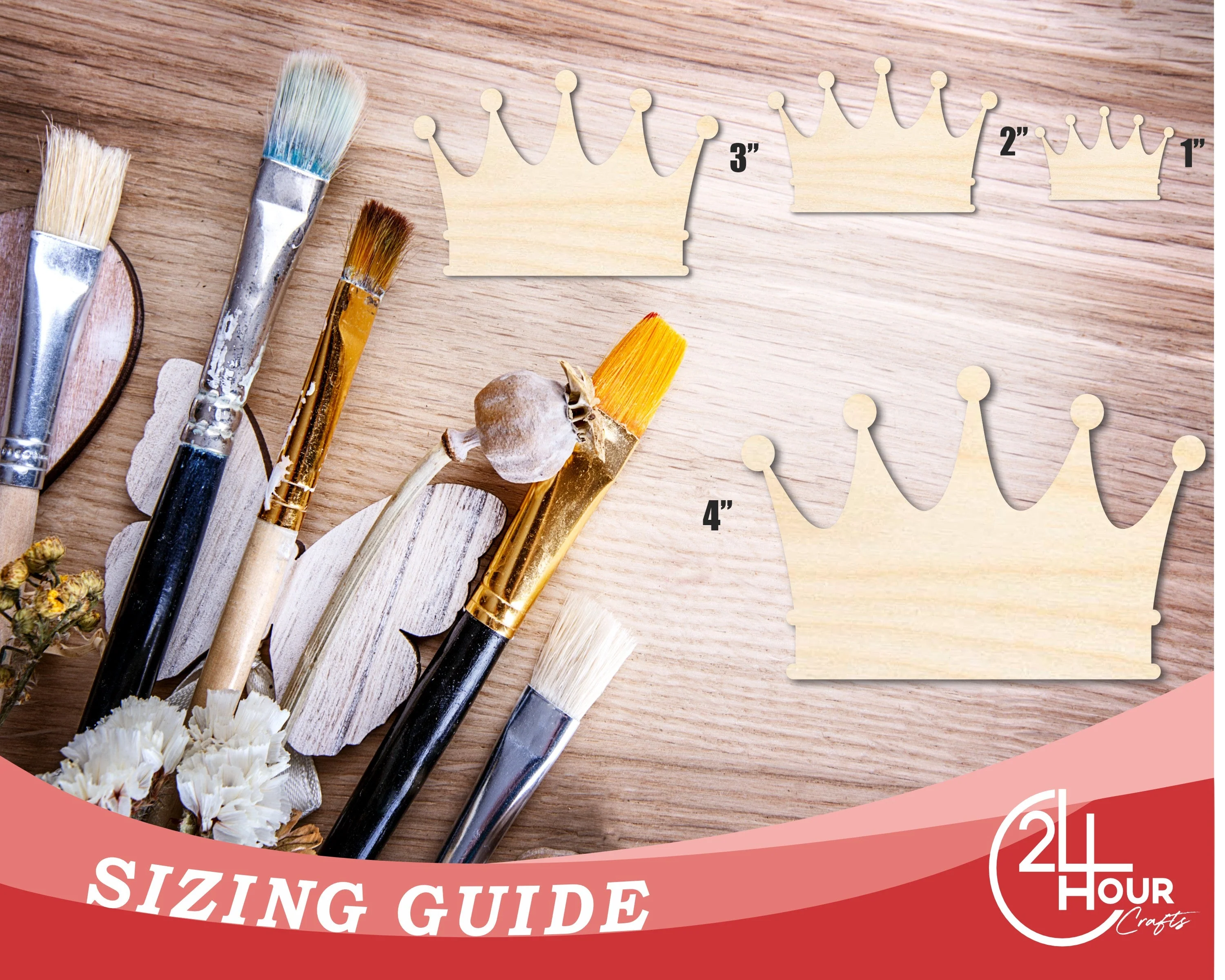 Unfinished Wood Crown Shape | Medieval Pirates | DIY Craft Cutout | up to 46" - Image 3