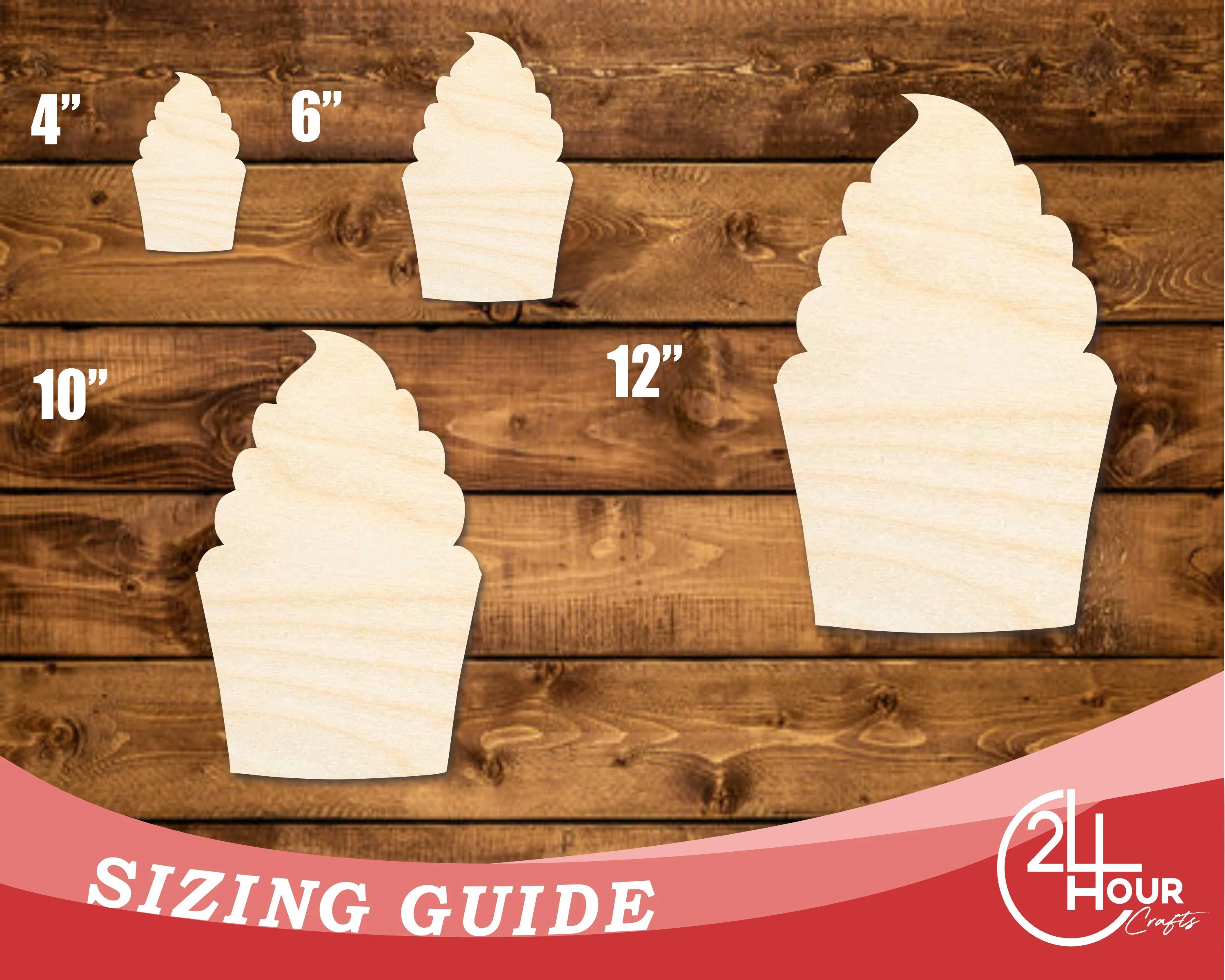 Unfinished Wood Cupcake Shape | DIY Craft Cutout | up to 46" DIY - Image 3