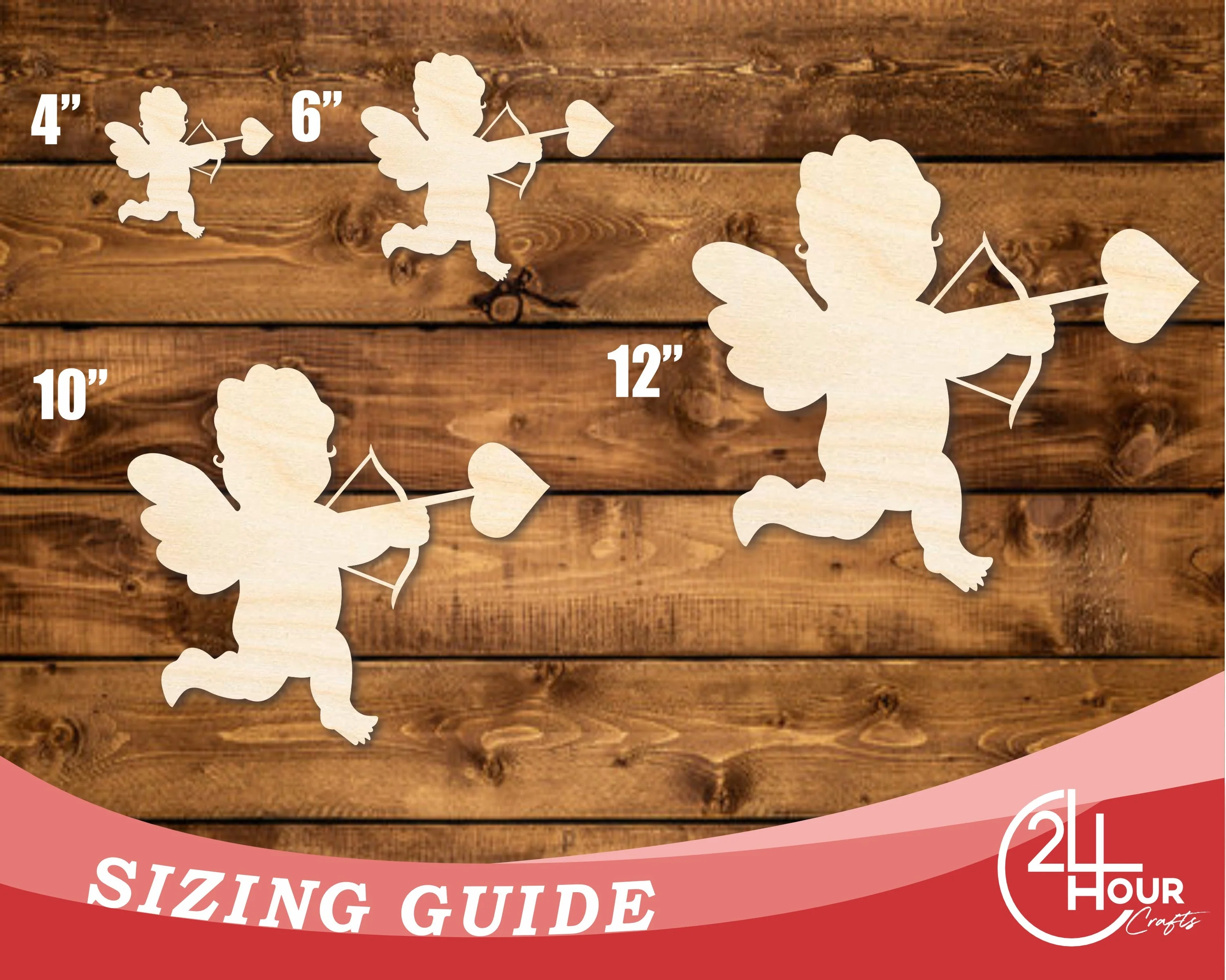 Unfinished Wood Cupid Shape | DIY Craft Cutout | up to 46" DIY - Image 3