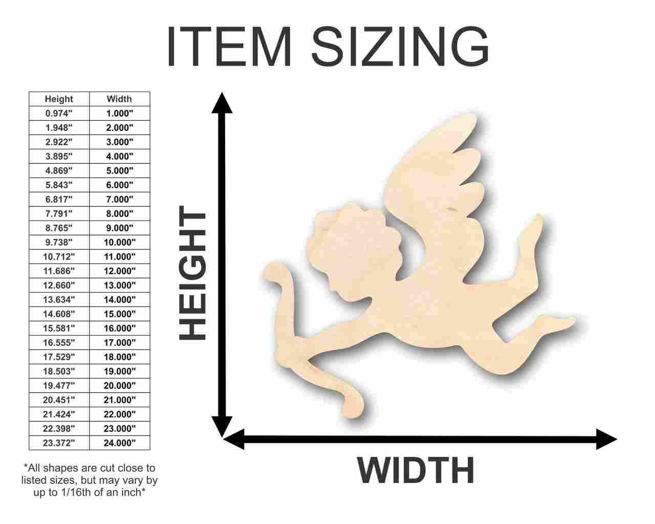 Unfinished Wood Cupid Shape - Valentine's - Love - Craft - up to 46" DIY - Image 2