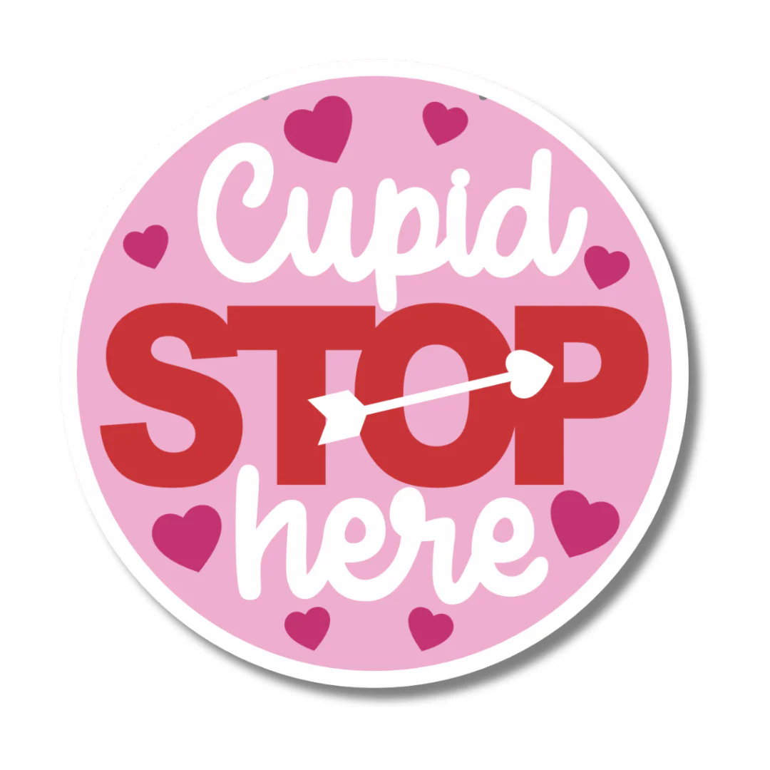 Unfinished Wood Cupid Stop Here Door Sign Kit | Wood Craft Cutouts | 1/4" Thick | - Image 2