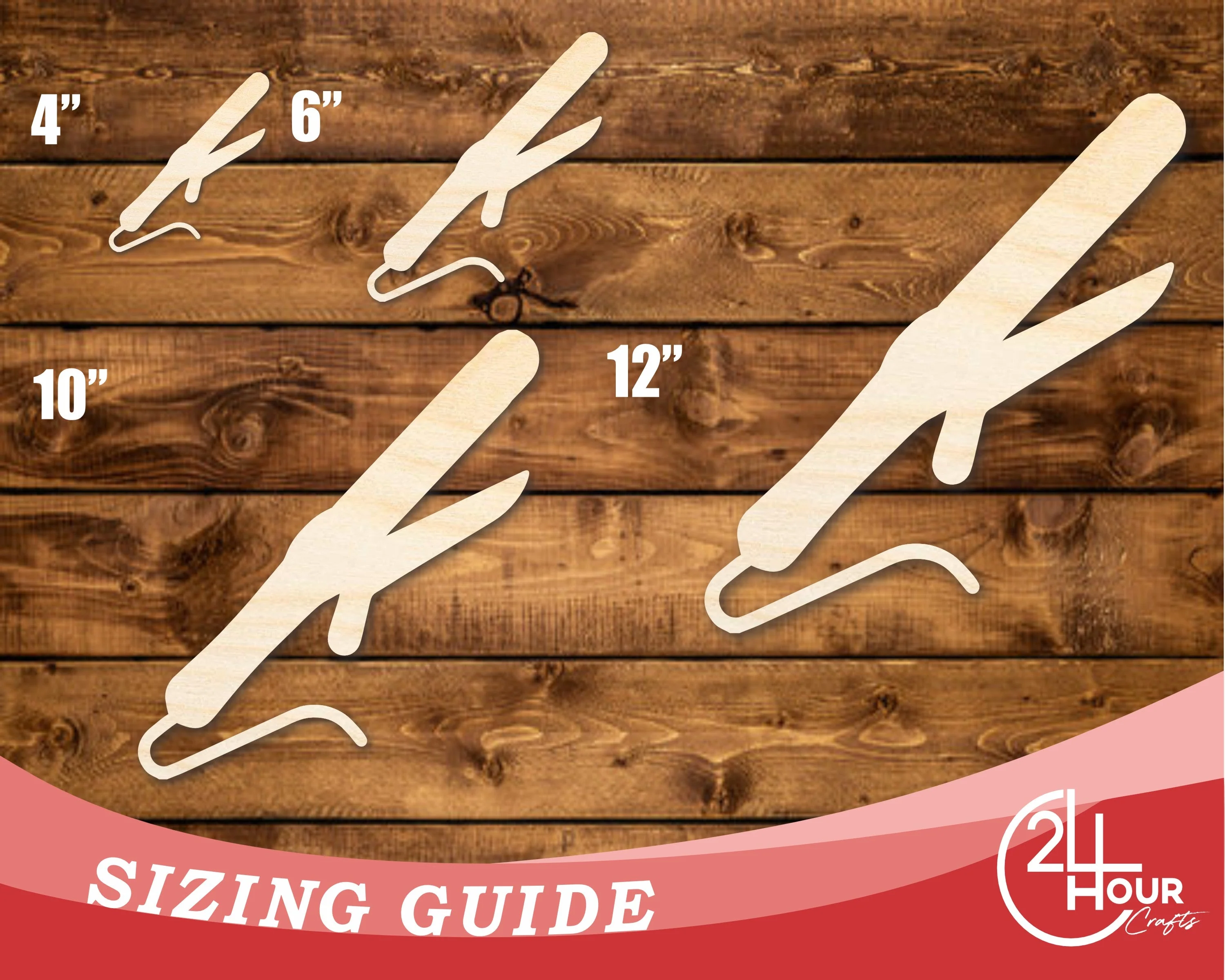 Unfinished Wood Curling Iron Shape | DIY Craft Cutout | up to 46" DIY - Image 3