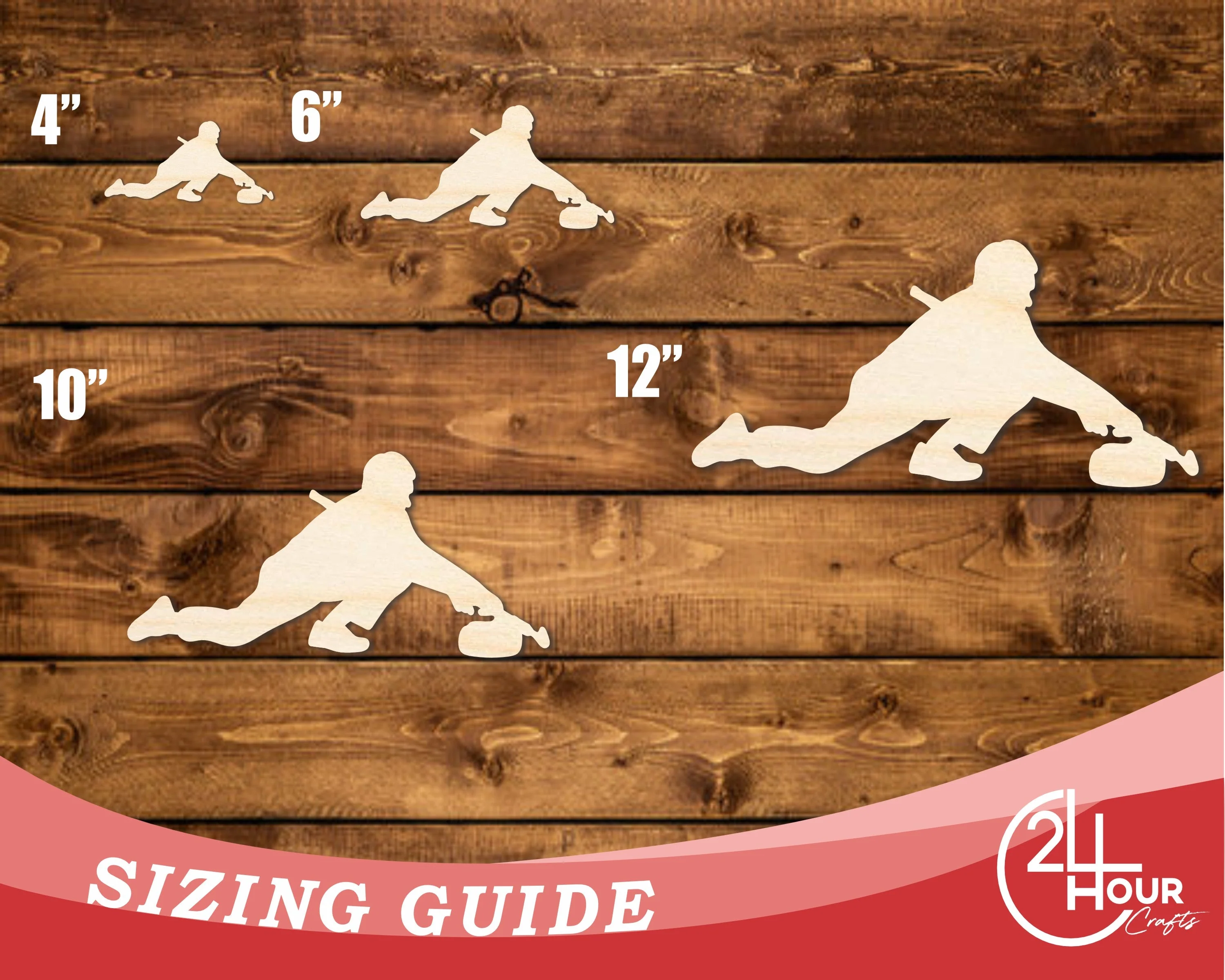 Unfinished Wood Curling Man Shape | DIY Craft Cutout | up to 46" DIY - Image 3