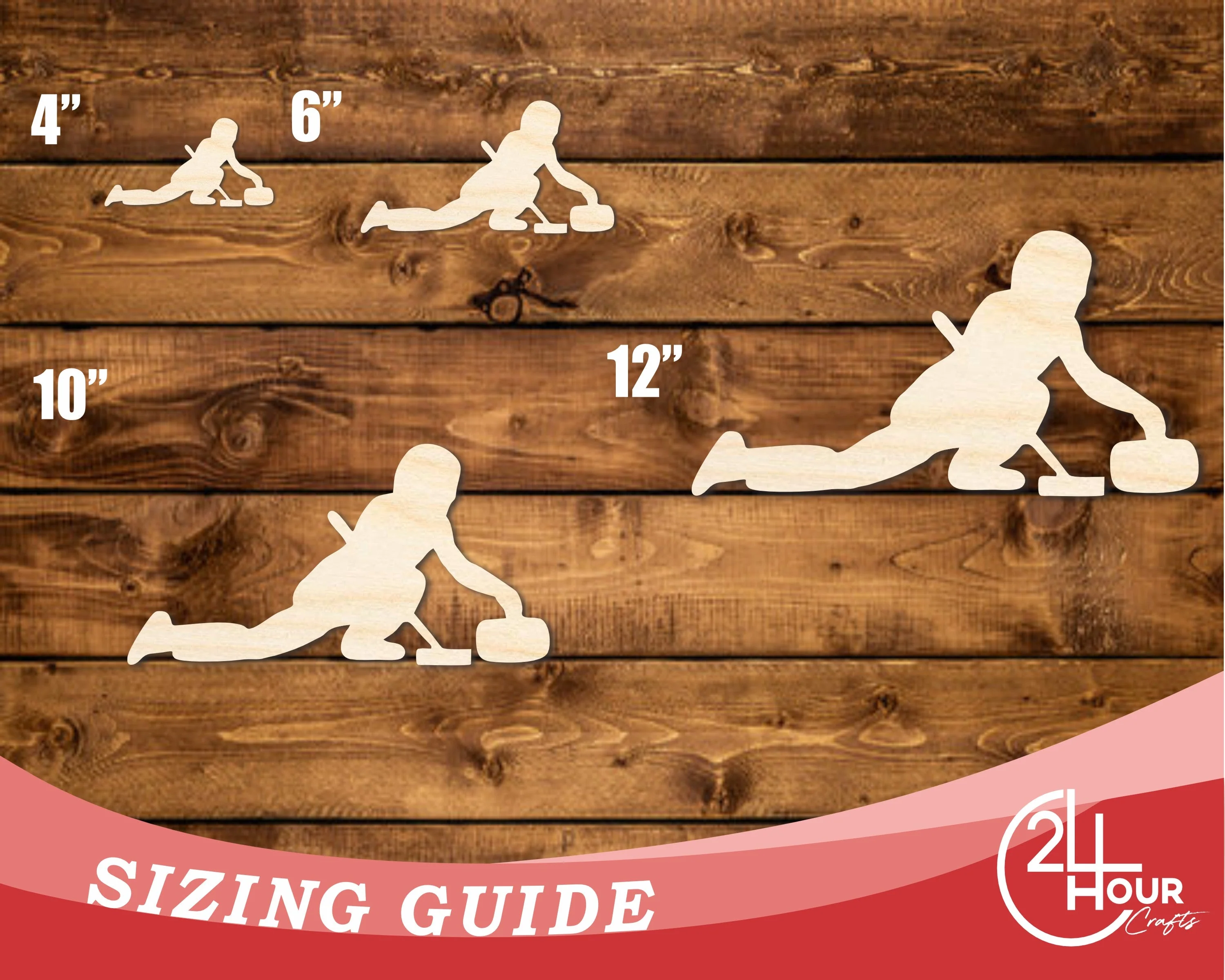Unfinished Wood Curling Woman Shape | DIY Craft Cutout | up to 46" DIY - Image 3