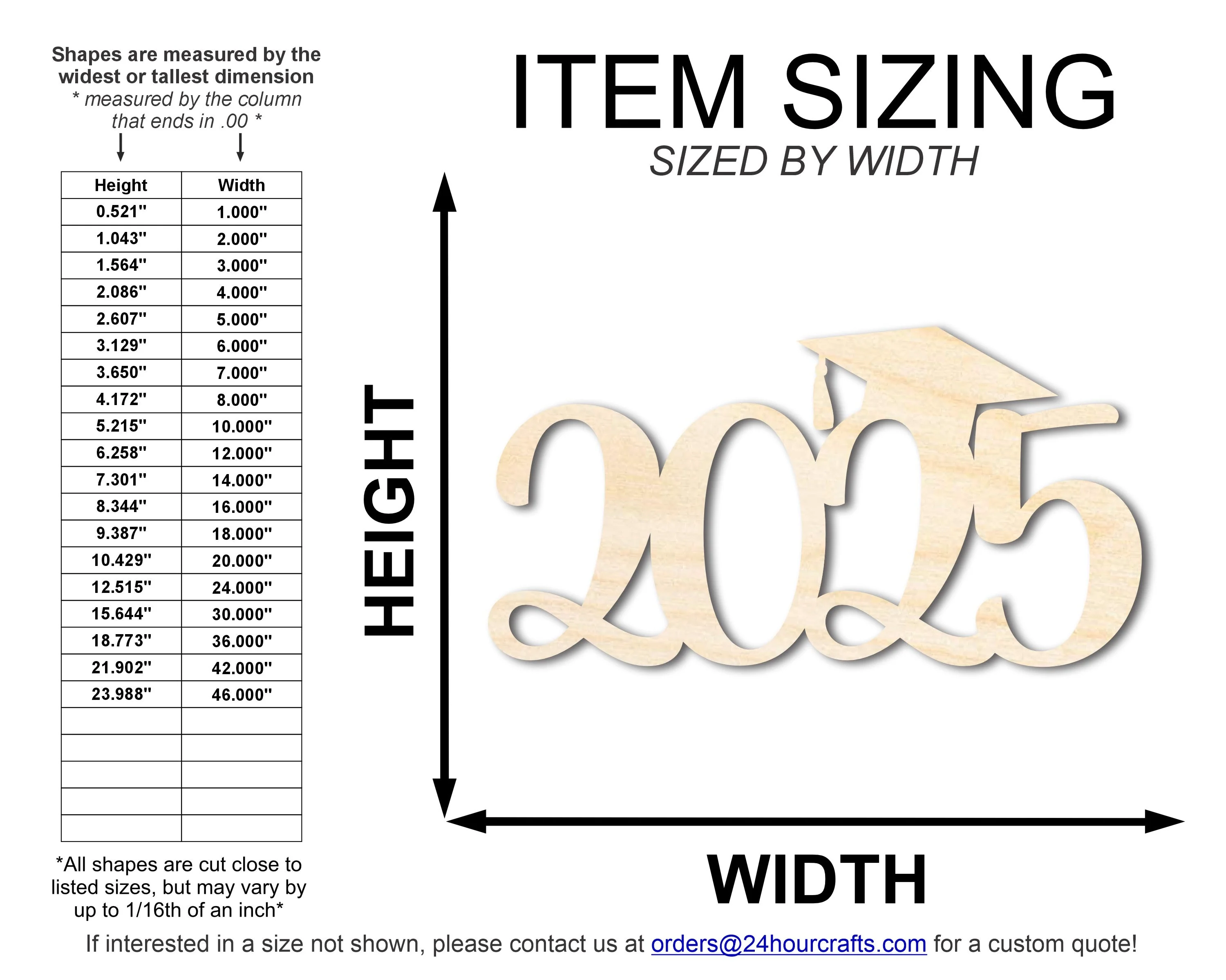 Unfinished Wood Cursive 2025 Shape | DIY Craft Cutout | up to 46" DIY - Image 2