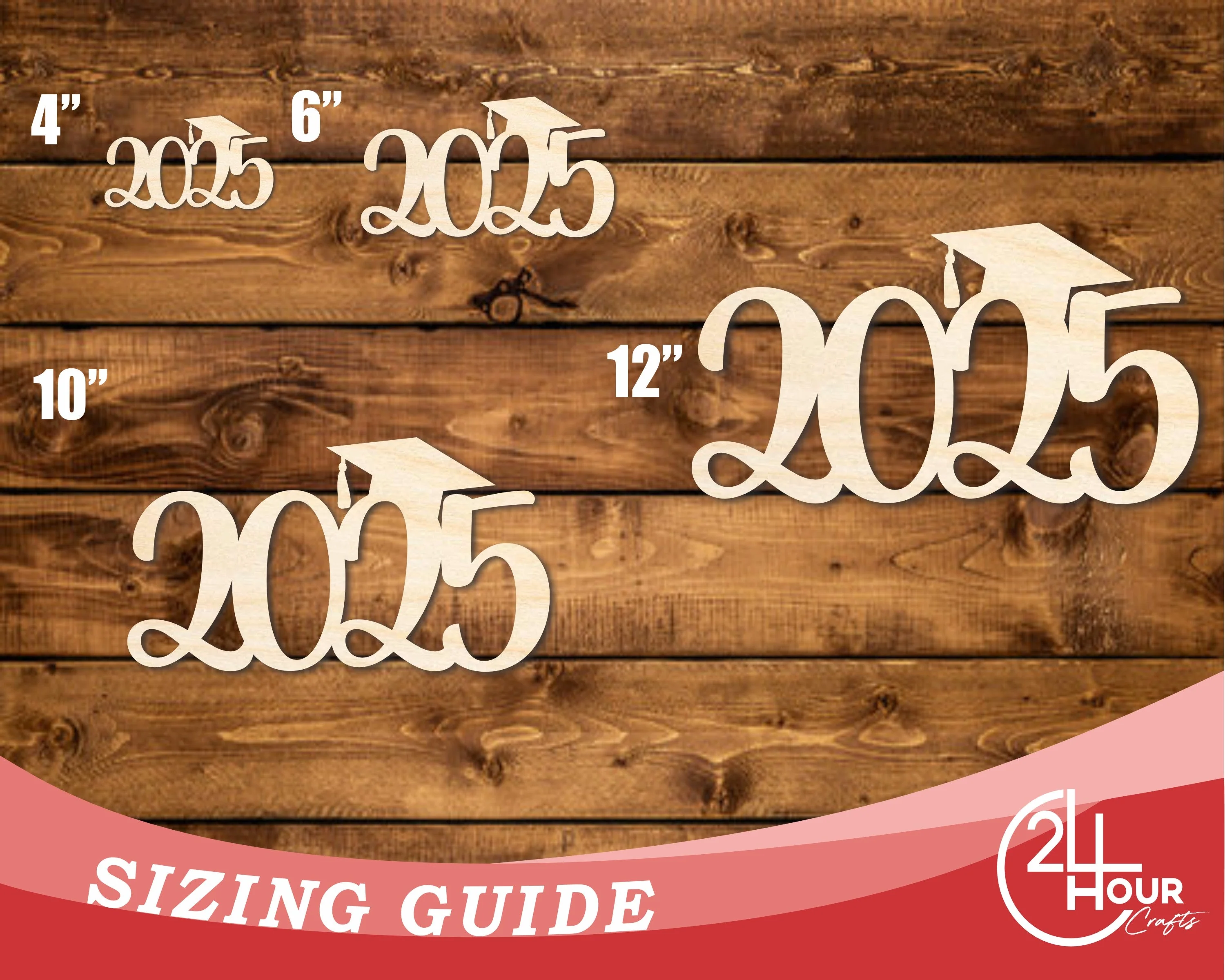 Unfinished Wood Cursive 2025 Shape | DIY Craft Cutout | up to 46" DIY - Image 3
