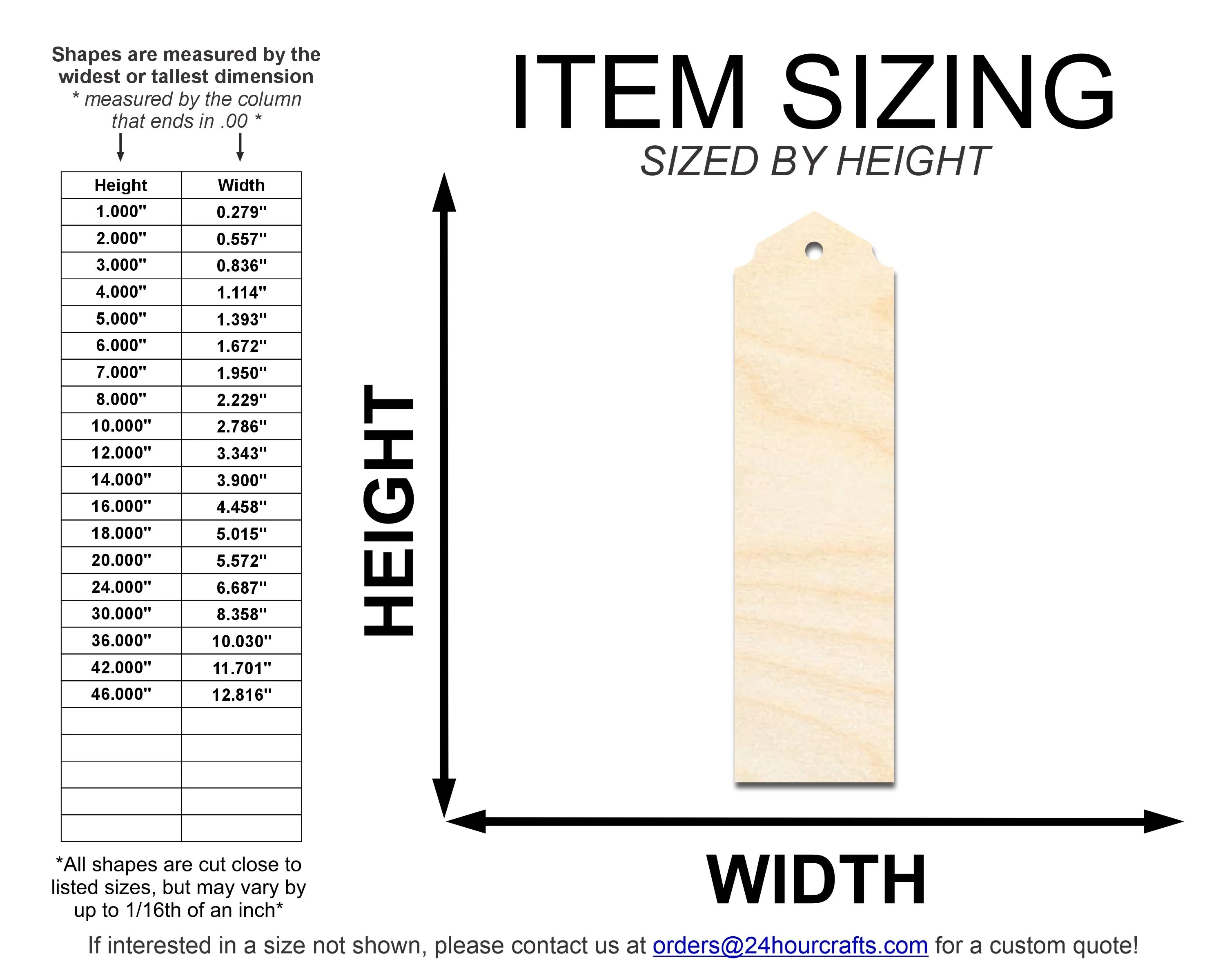 Unfinished Wood Curved And Pointed Bookmark Shape | DIY Craft Cutout | up to 12" DIY - Image 2