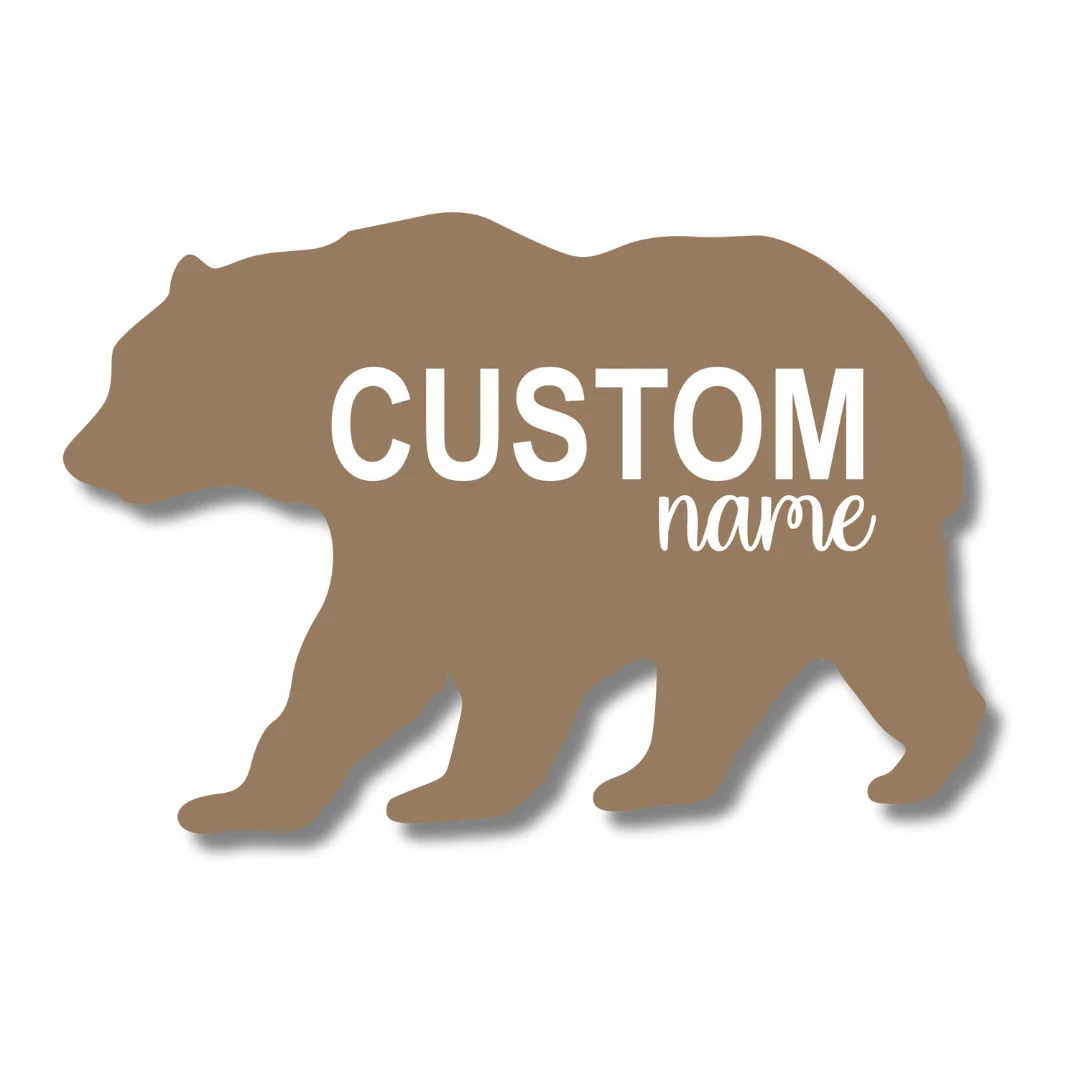 Unfinished Wood Custom Name Bear Door Sign Kit | Wood Craft Cutouts | 1/4" Thick | - Image 2