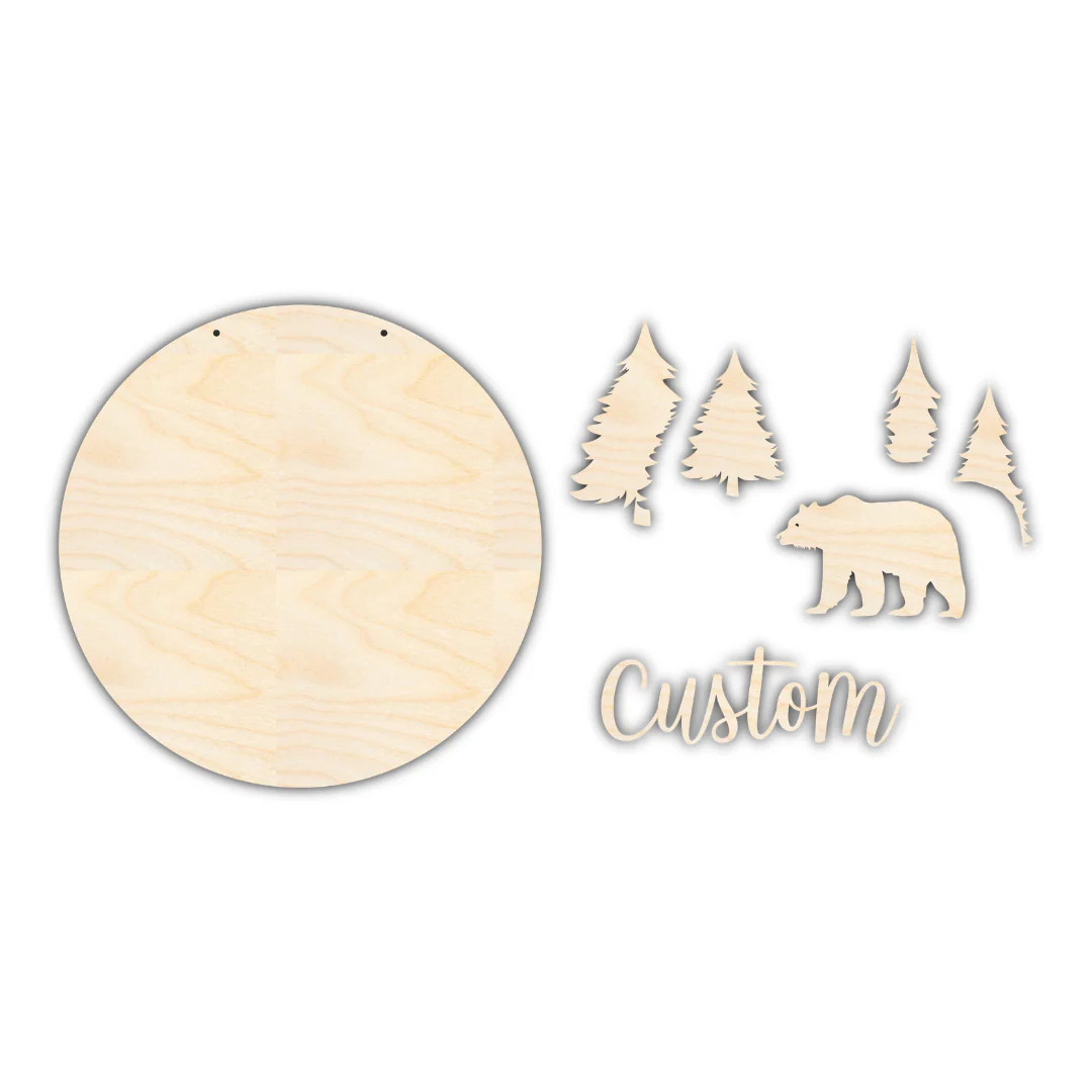 Unfinished Wood Custom Name Bear Door Sign Kit | Wood Craft Cutouts | 1/4" Thick | - Image 3