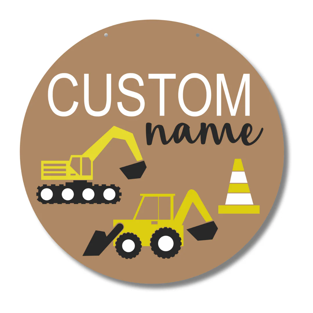 Unfinished Wood Custom Name Construction Door Sign Kit | Wood Craft Cutouts | 1/4" Thick | - Image 2