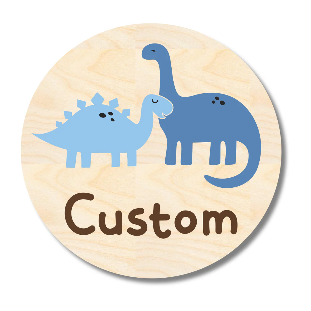 Unfinished Wood Custom Name Cute Dinosaur Door Sign Kit | Wood Craft Cutouts | 1/4" Thick | - Image 2