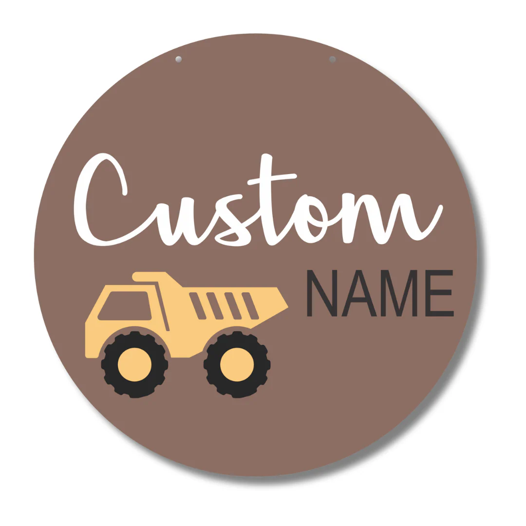 Unfinished Wood Custom Name Dump Truck Door Sign Kit | Wood Craft Cutouts | 1/4" Thick | - Image 2