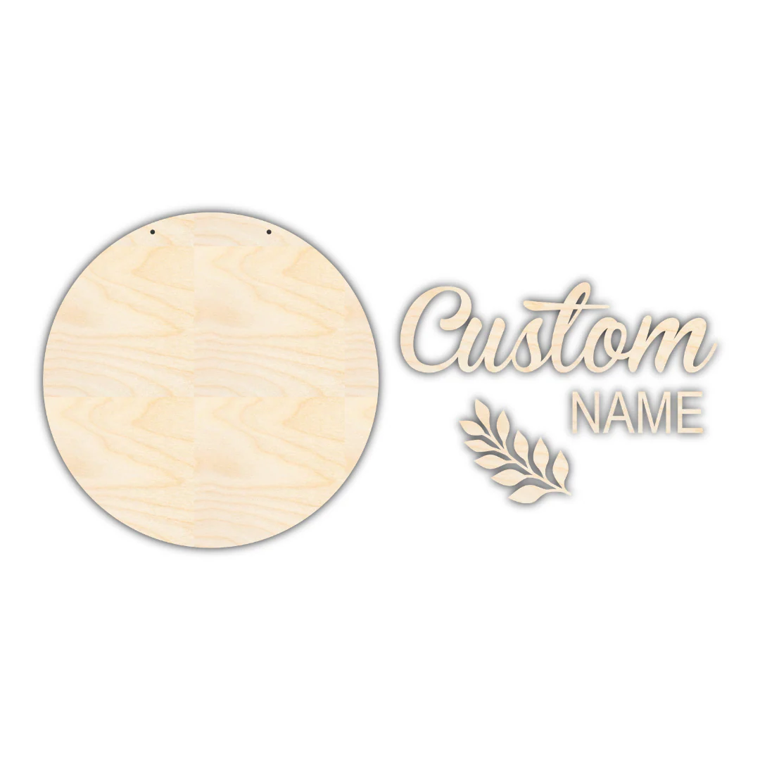 Unfinished Wood Custom Name Leaf Door Sign Kit | Wood Craft Cutouts | 1/4" Thick | - Image 3