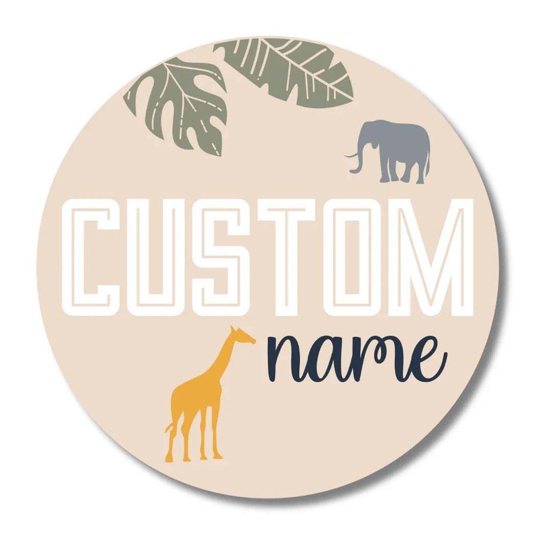 Unfinished Wood Custom Name Safari Door Sign Kit | Wood Craft Cutouts | 1/4" Thick | - Image 2