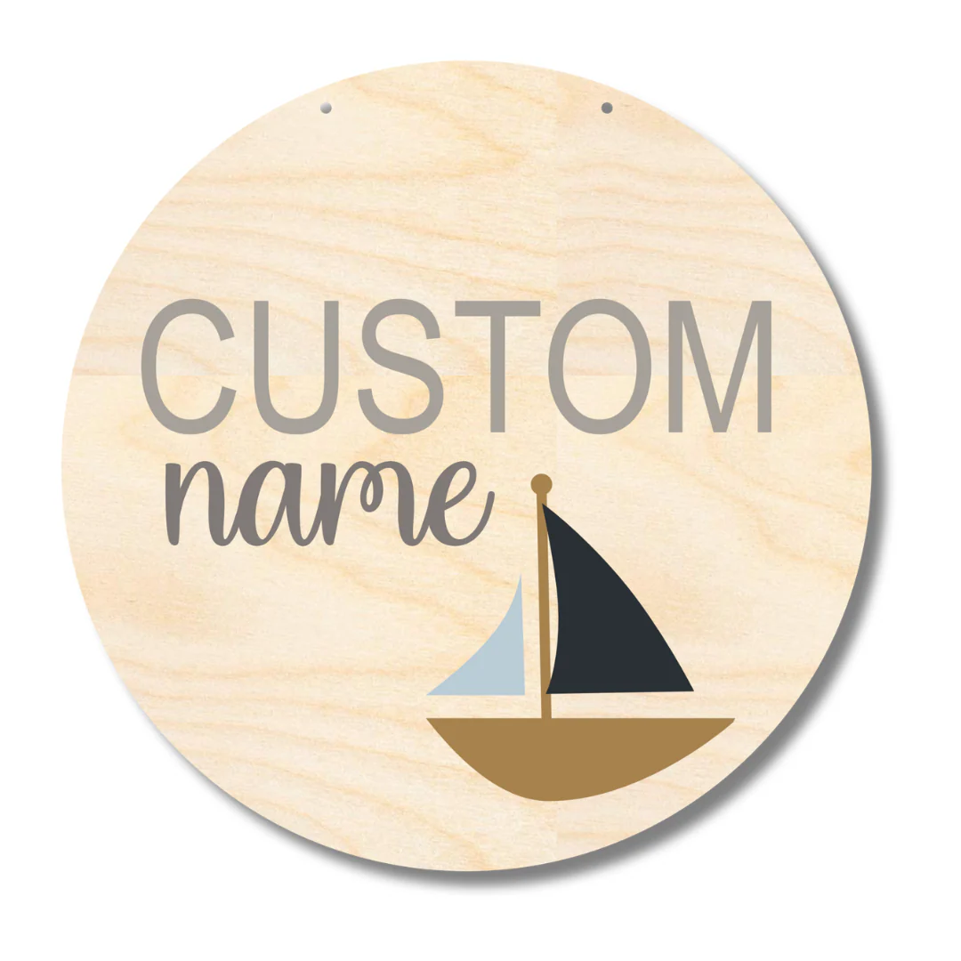 Unfinished Wood Custom Name Sail Boat Door Sign Kit | Wood Craft Cutouts | 1/4" Thick | - Image 2