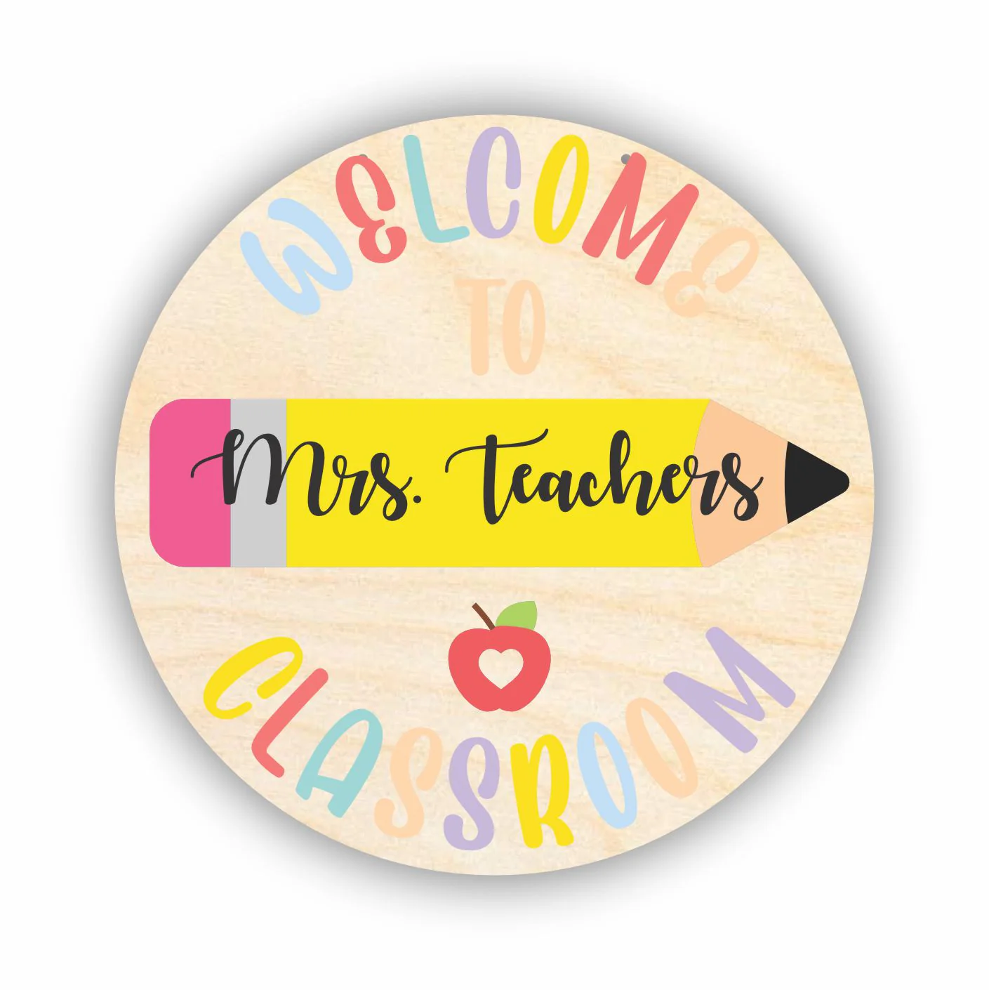 Unfinished Wood Custom Name Teacher Sign Kit | Wood Craft Cutouts | 1/4" Thick | - Image 2