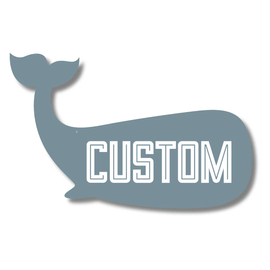 Unfinished Wood Custom Name Whale Door Sign Kit | Wood Craft Cutouts | 1/4" Thick | - Image 2