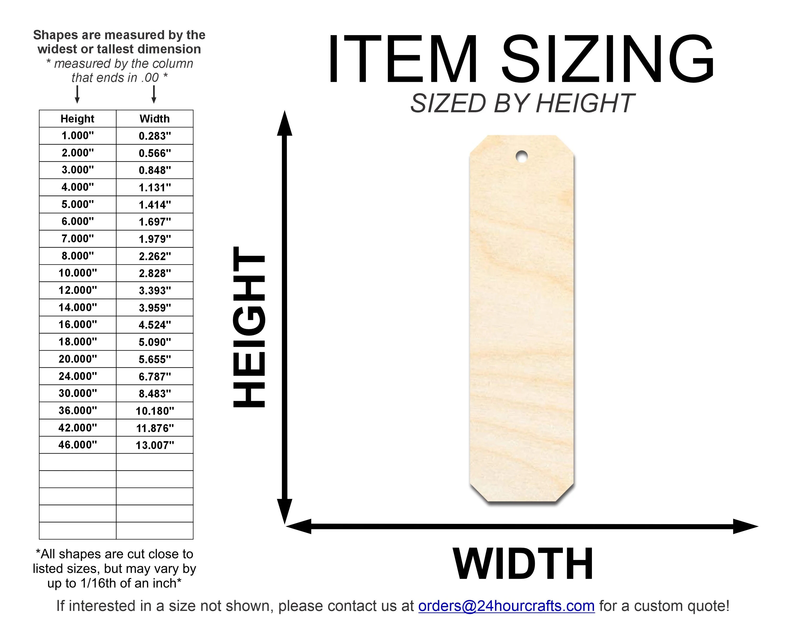 Unfinished Wood Cut Edge Bookmark Shape | DIY Craft Cutout | up to 12" DIY - Image 2