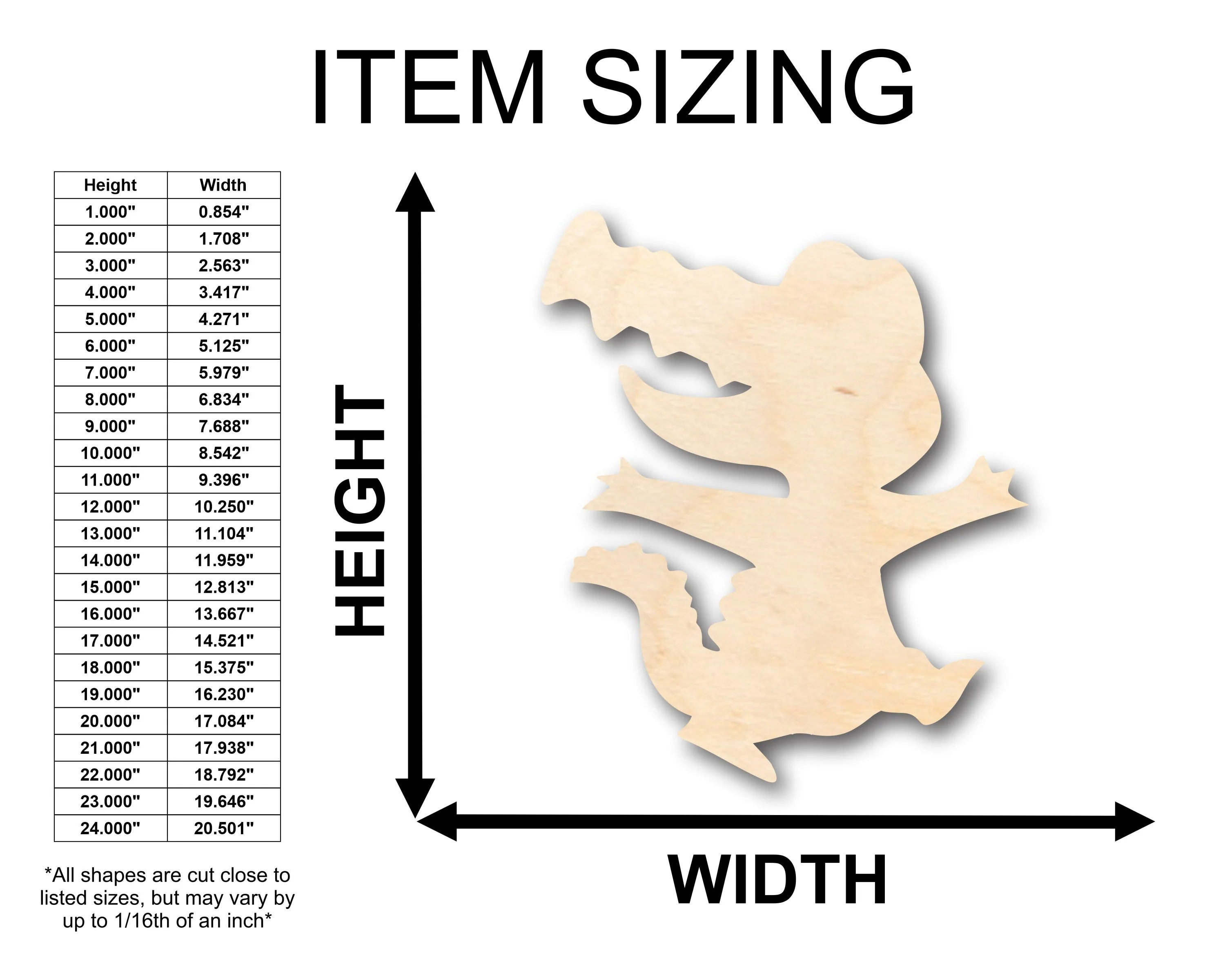 Unfinished Wood Cute Alligator Shape - Craft - up to 46" DIY - Image 2