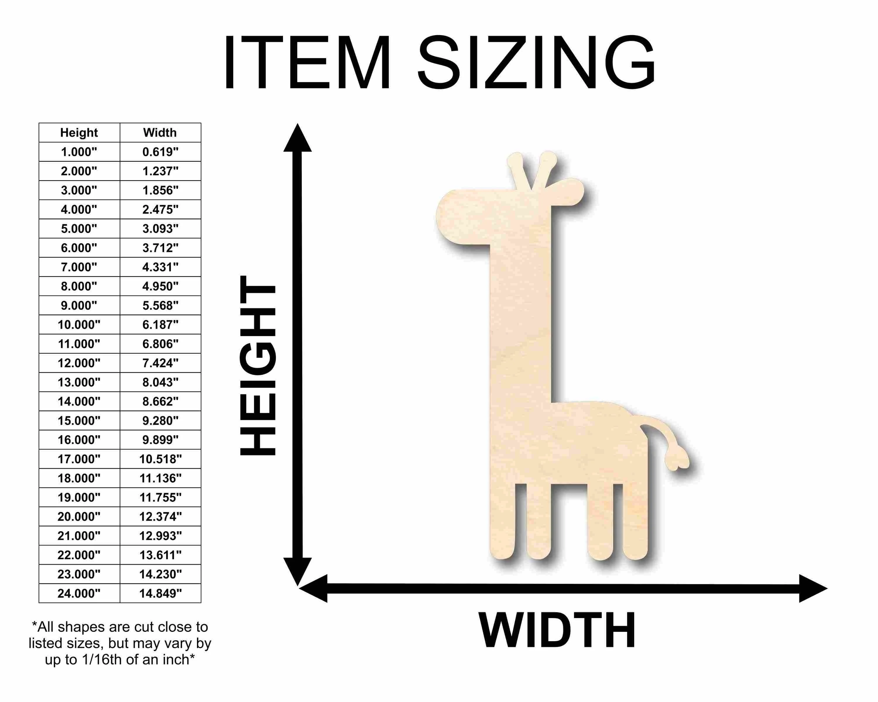 Unfinished Wood Cute Baby Giraffe Silhouette - Craft- up to 46" DIY - Image 2