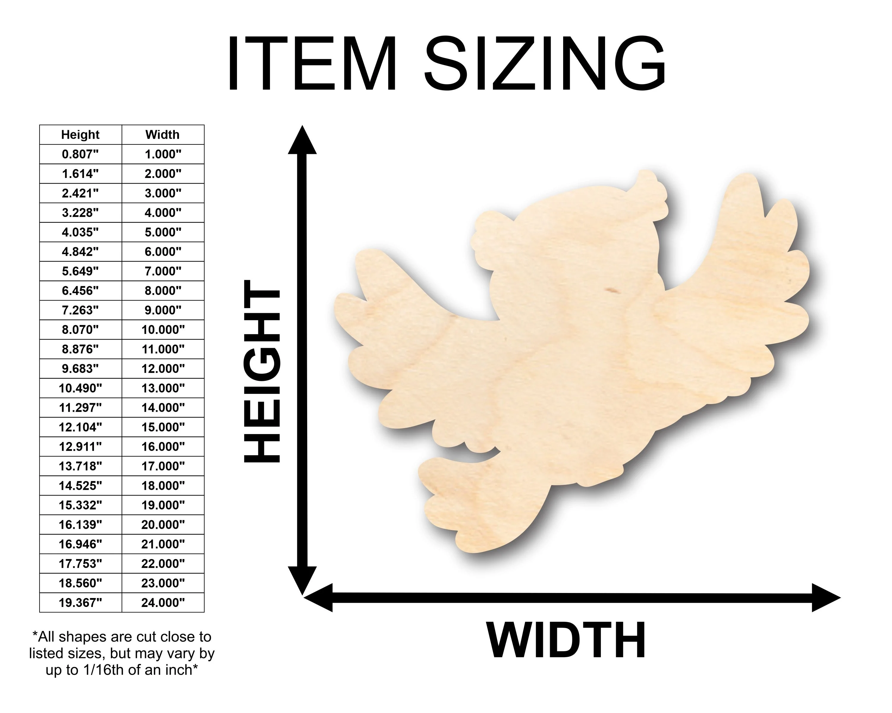 Unfinished Wood Cute Bird Shape - Craft - up to 46" DIY - Image 2