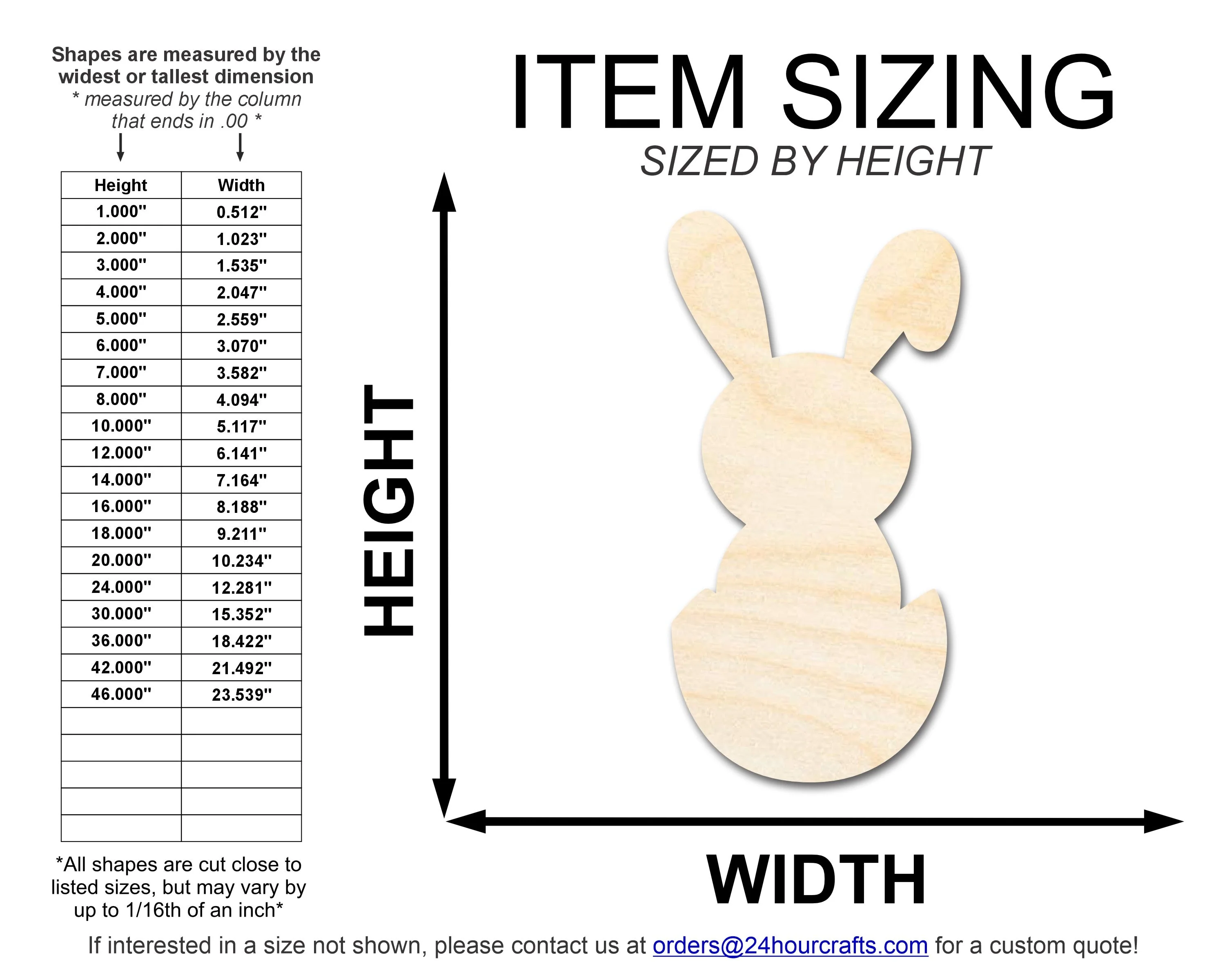 Unfinished Wood Cute Bunny Shape | DIY Craft Cutout | up to 46" DIY - Image 2