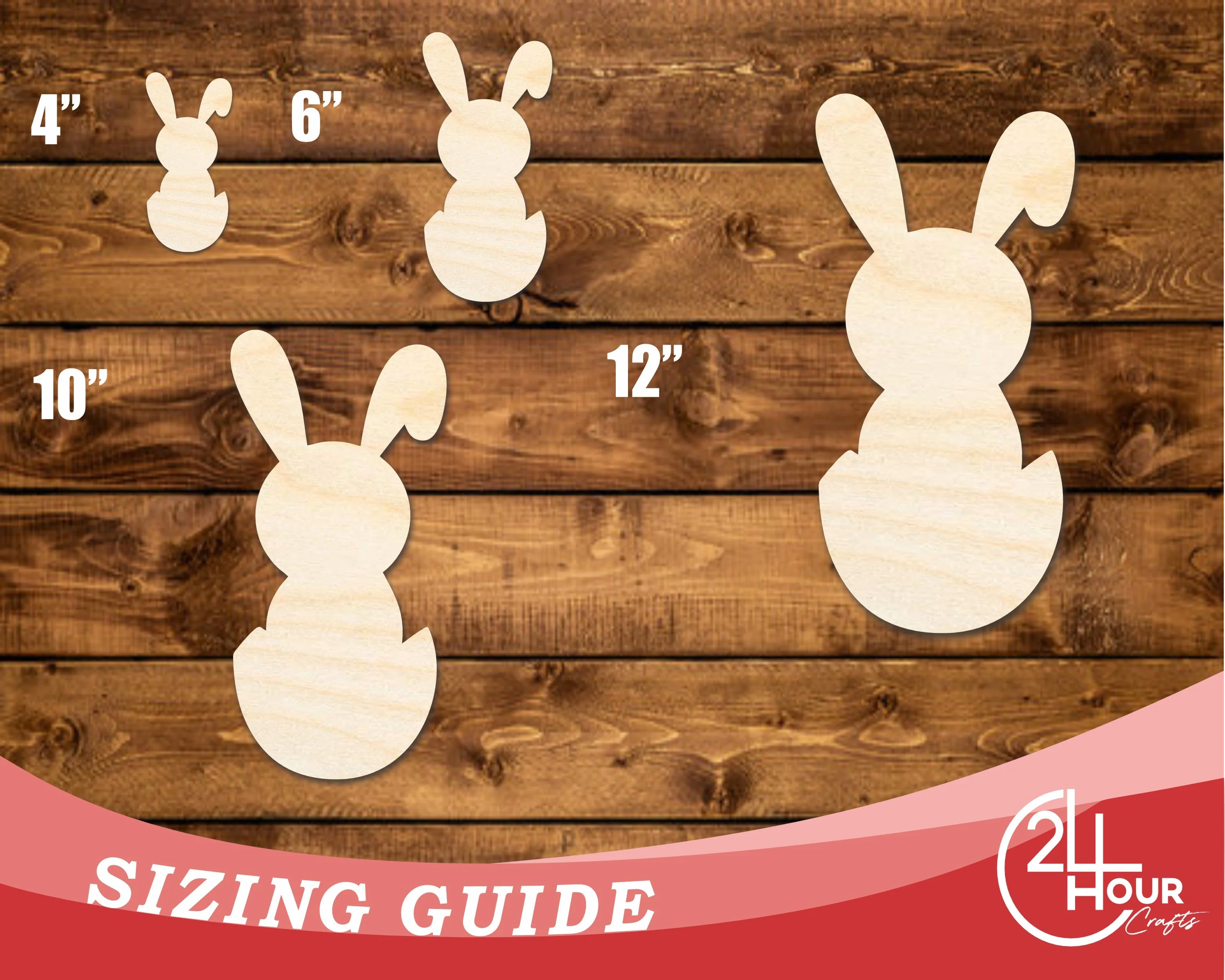 Unfinished Wood Cute Bunny Shape | DIY Craft Cutout | up to 46" DIY - Image 3