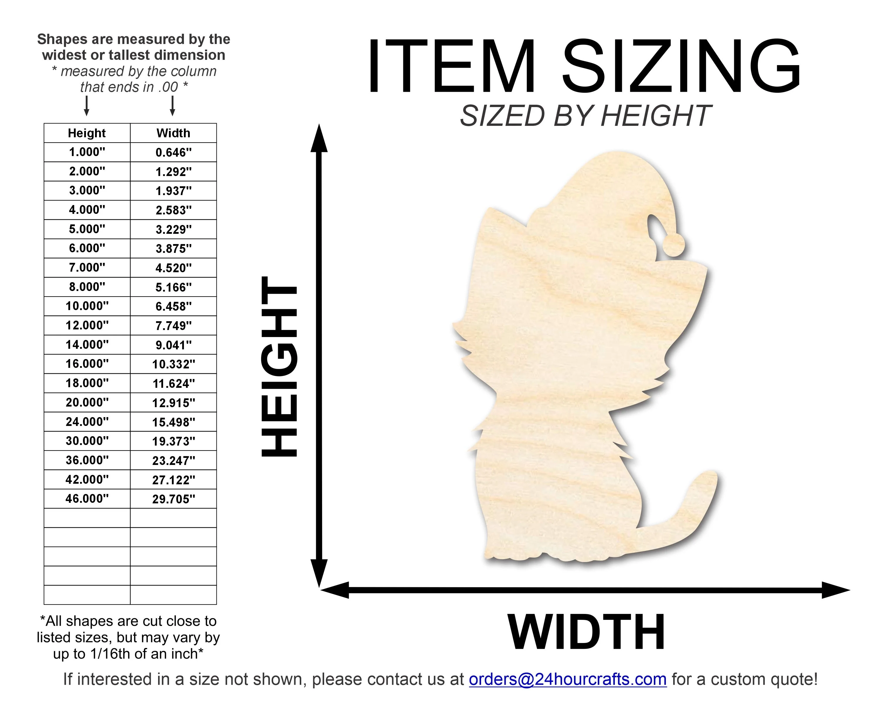 Unfinished Wood Cute Cat With Santa Hat Shape | DIY Craft Cutout | up to 46" DIY - Image 2