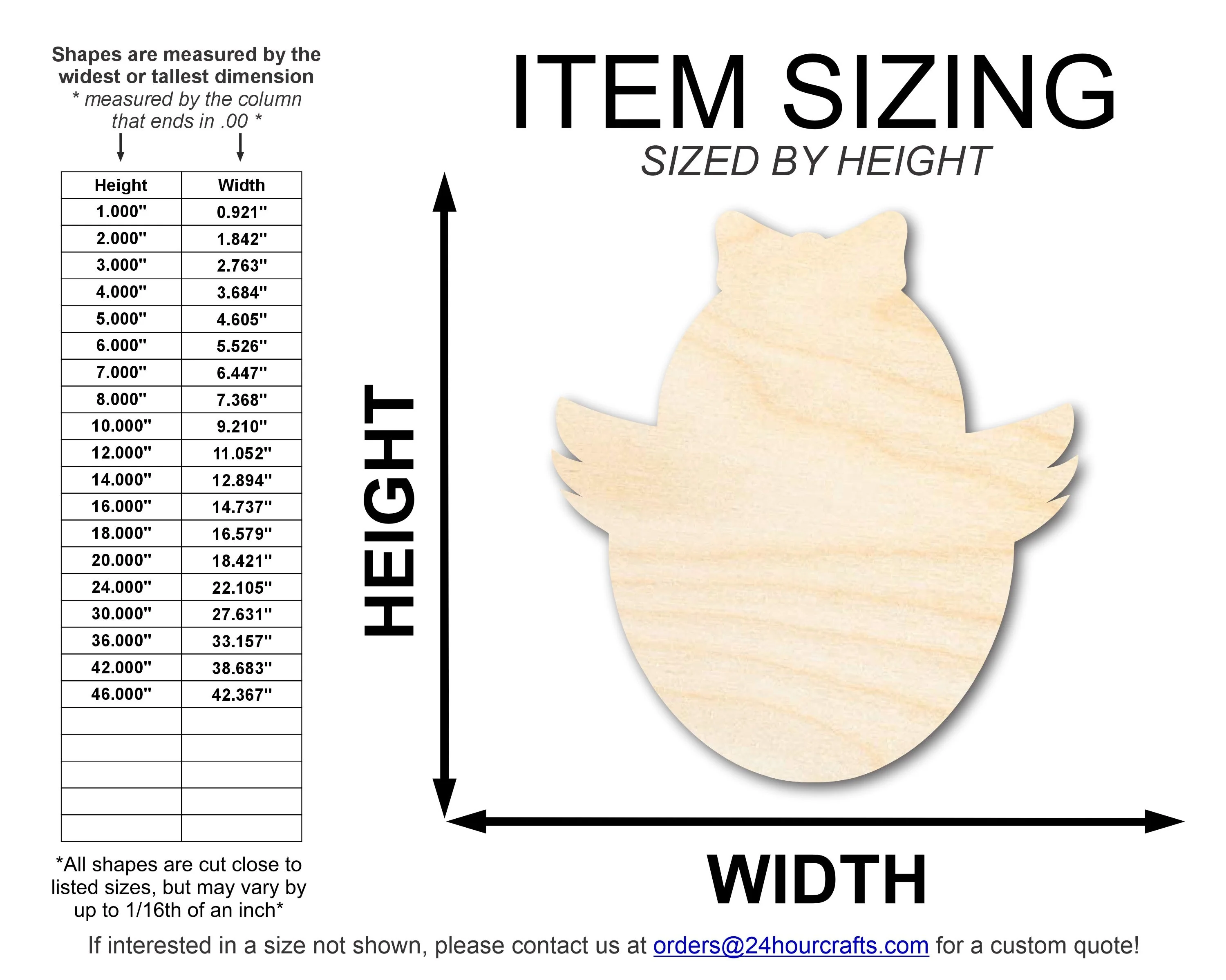 Unfinished Wood Cute Chicky Shape | DIY Craft Cutout | up to 46" DIY - Image 2