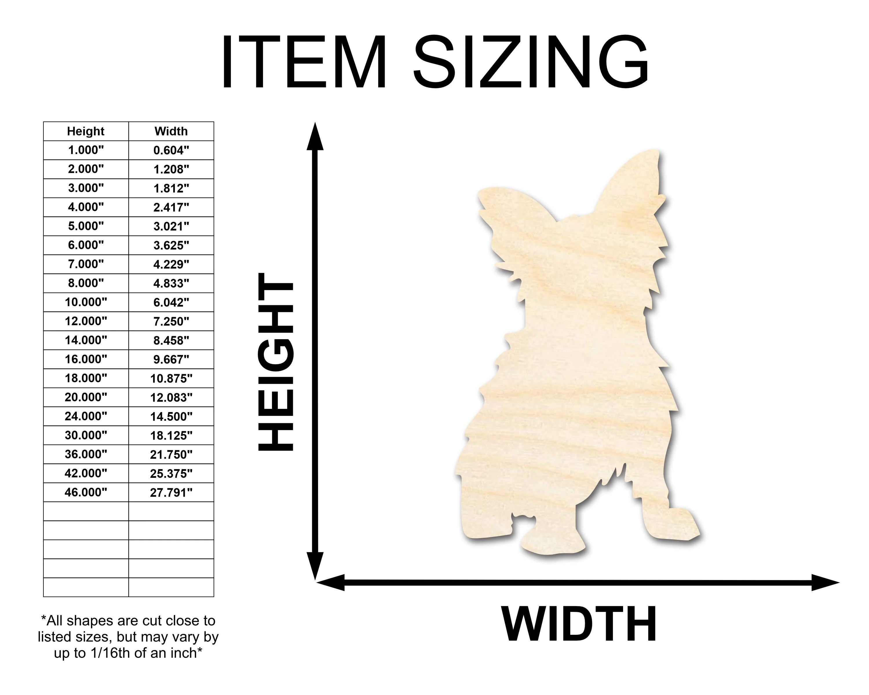 Unfinished Wood Cute Dog Shape - Pet Craft - up to 46" - Image 2