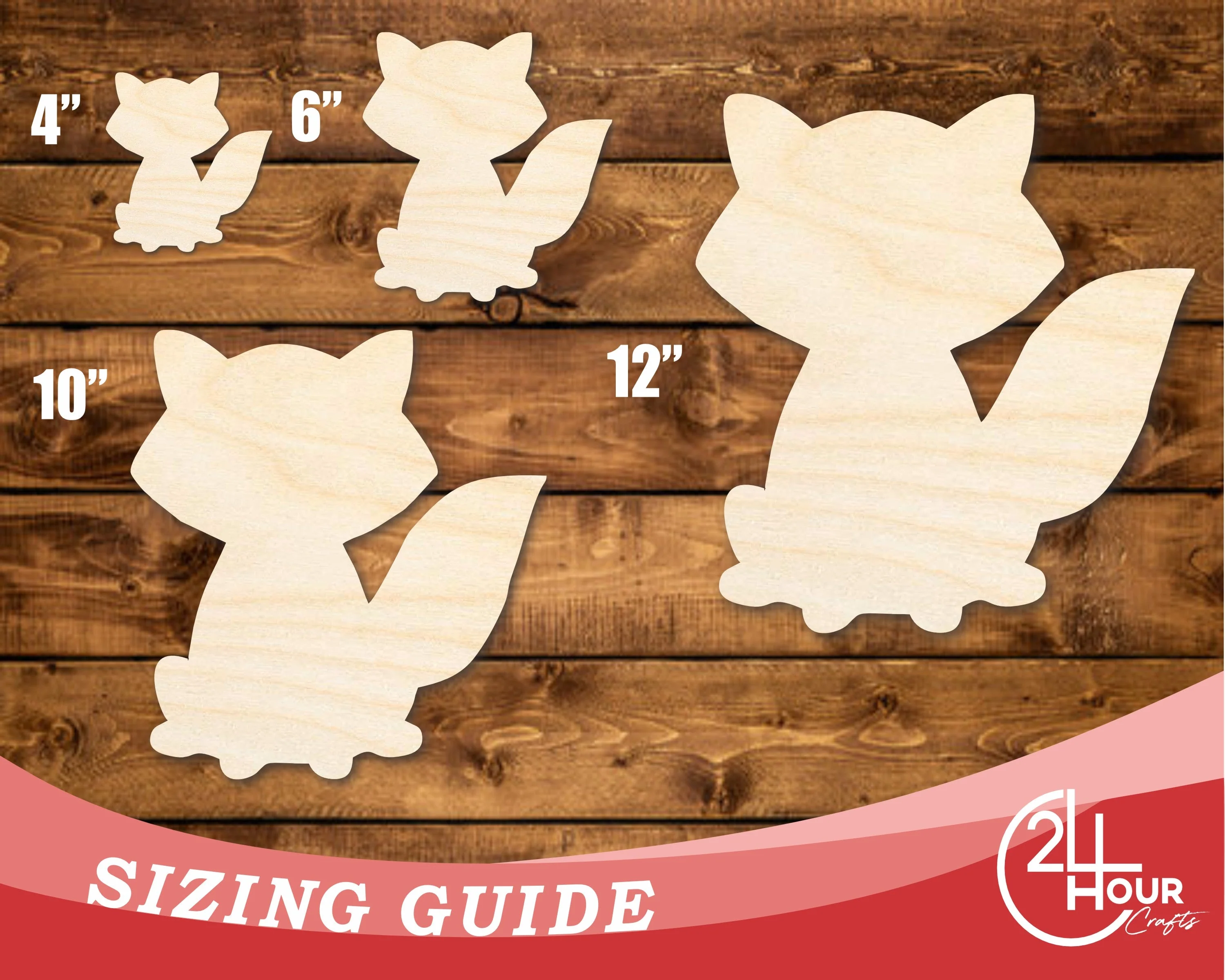 Unfinished Wood Cute Fox Shape | DIY Craft Cutout | up to 46" DIY - Image 3
