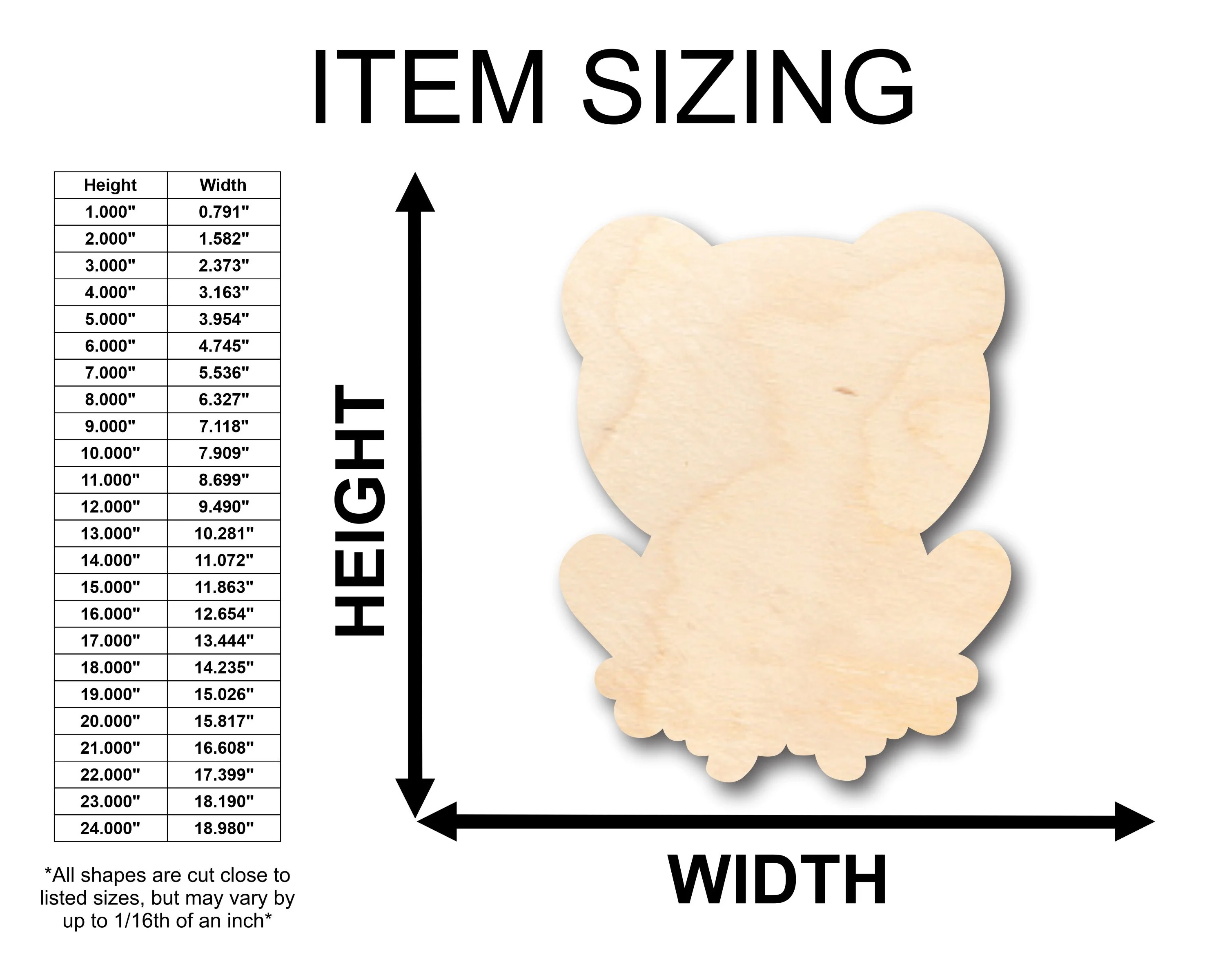 Unfinished Wood Cute Frog Shape - Craft - up to 46" DIY - Image 2