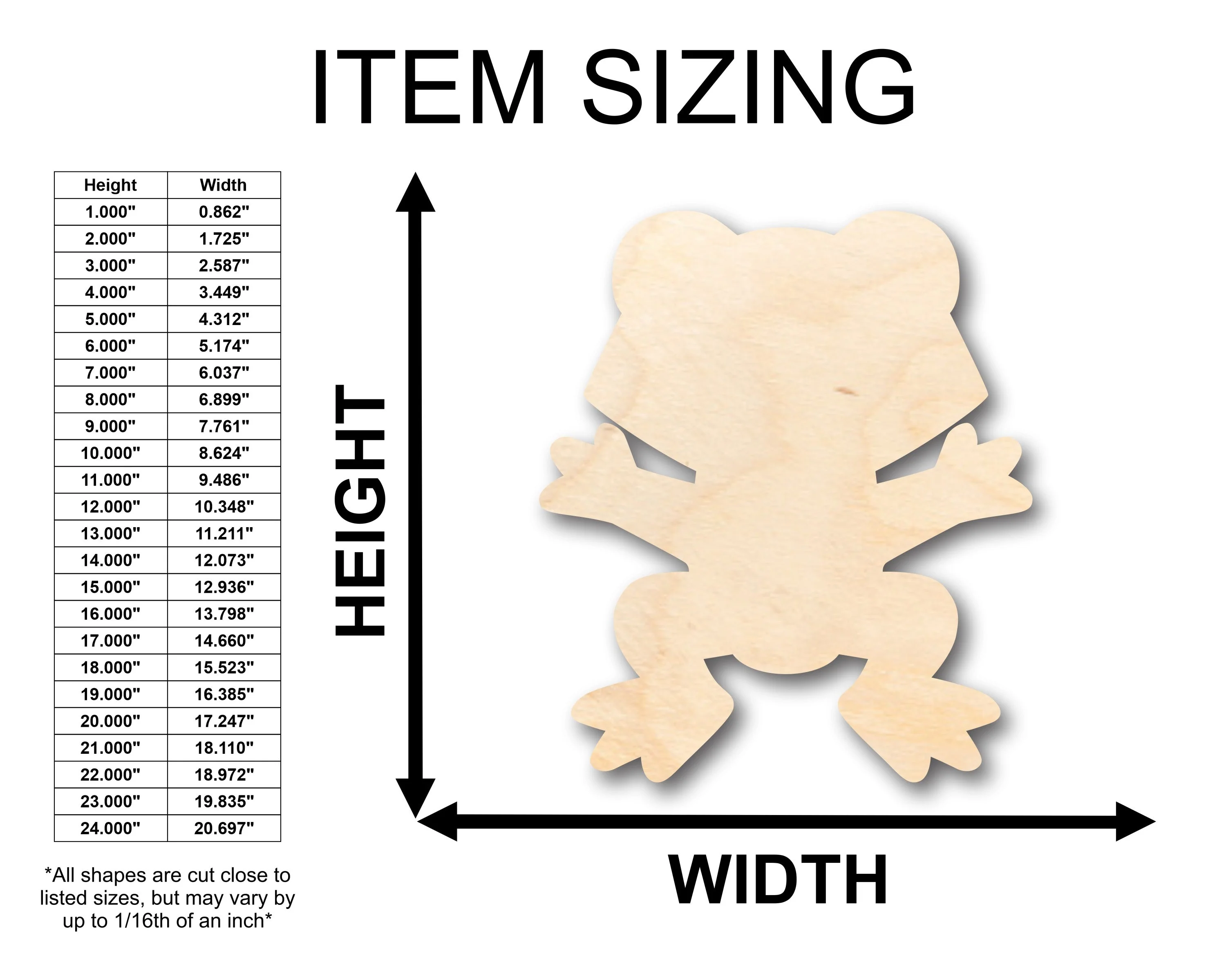 Unfinished Wood Cute Frog Shape - Craft - up to 46" DIY - Image 2