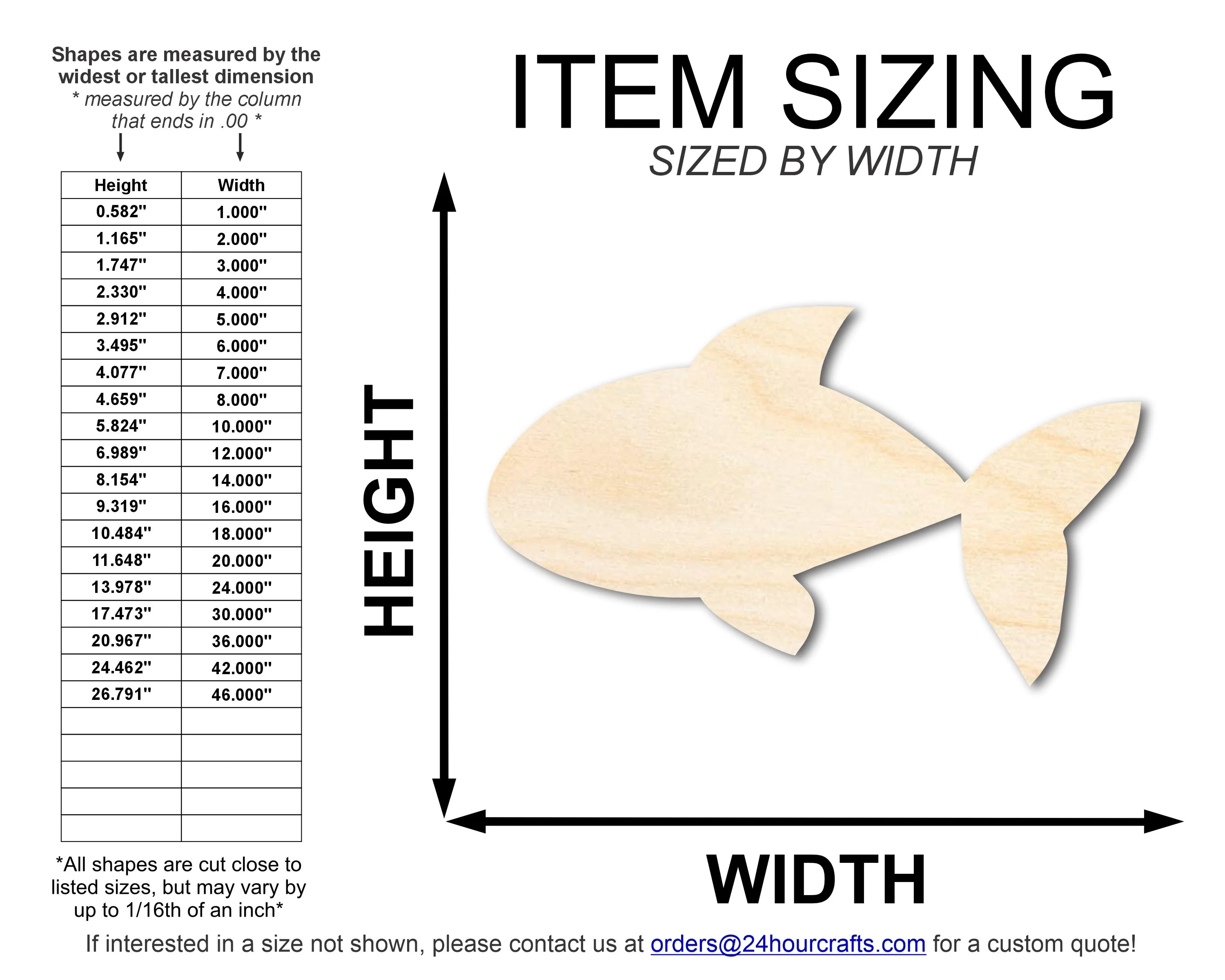 Unfinished Wood Cute Goldfish Shape | DIY Craft Cutout | up to 46" DIY - Image 2