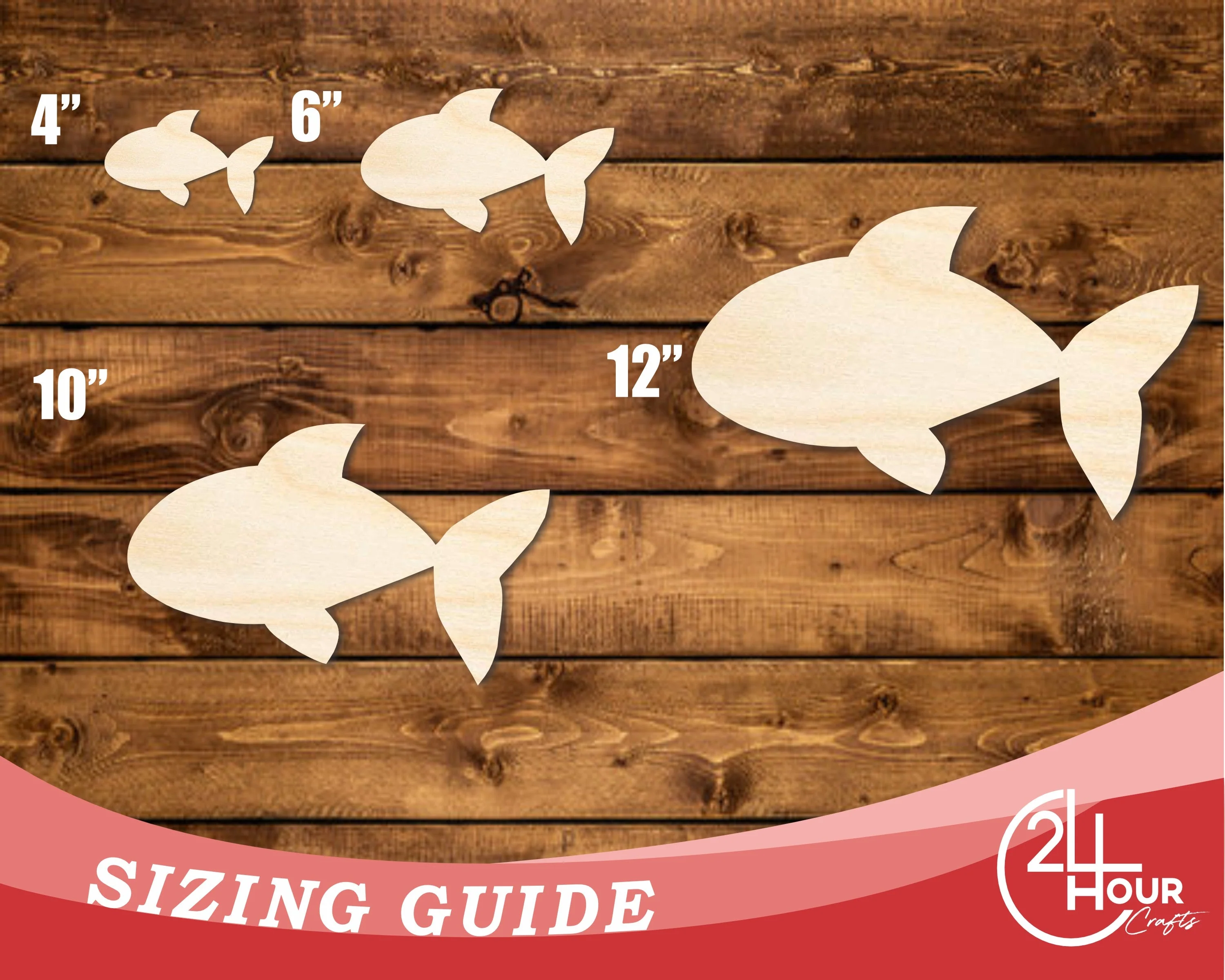 Unfinished Wood Cute Goldfish Shape | DIY Craft Cutout | up to 46" DIY - Image 3
