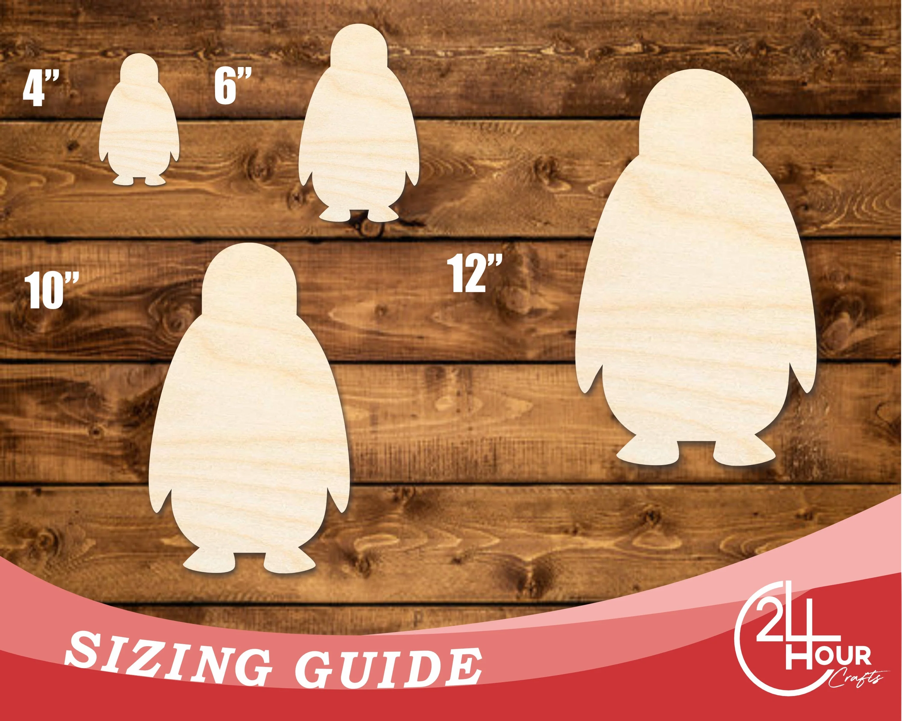 Unfinished Wood Cute Penguin Shape | DIY Craft Cutout | up to 46" DIY - Image 3