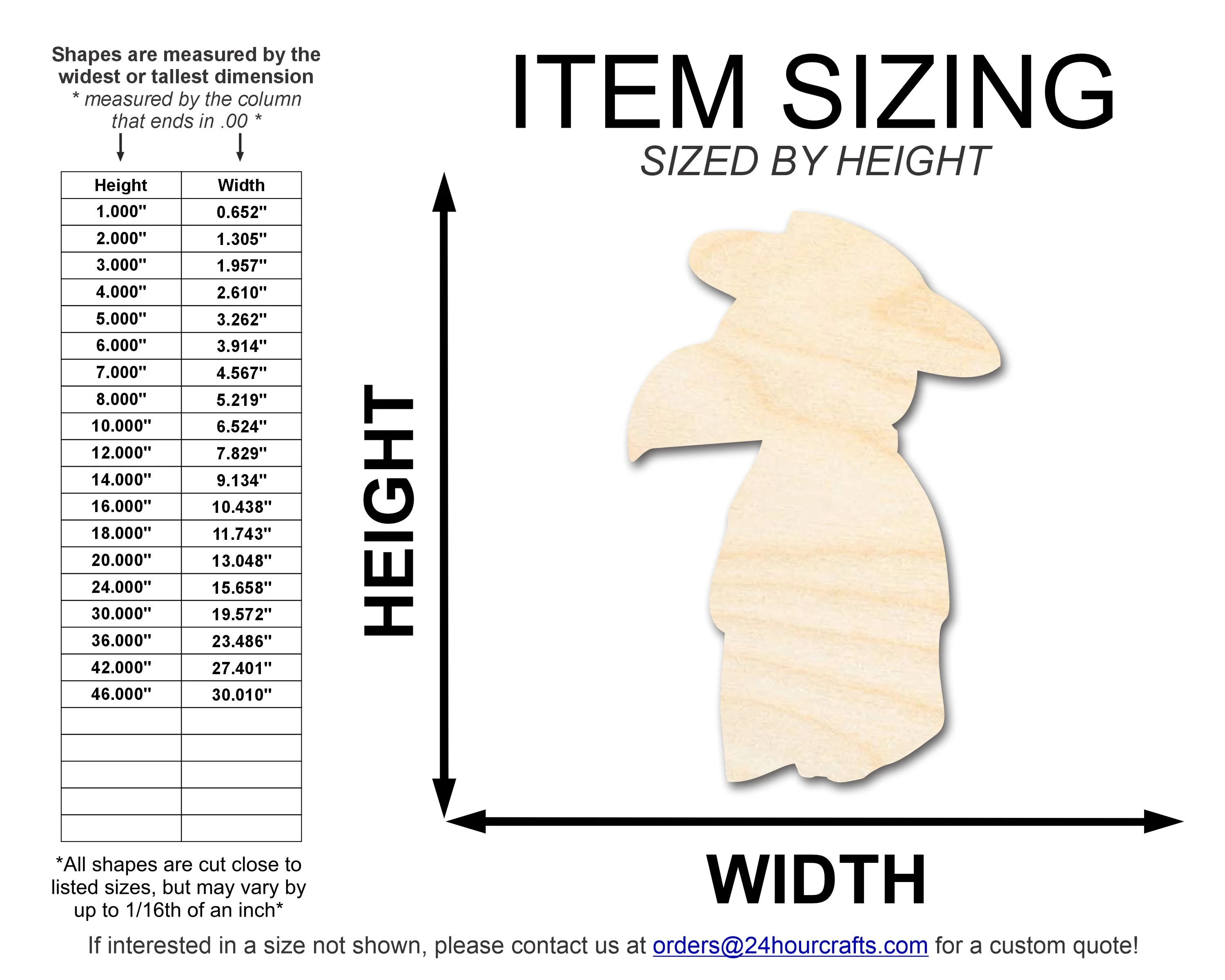 Unfinished Wood Cute Plague Doctor Shape | DIY Craft Cutout | up to 46" DIY - Image 2