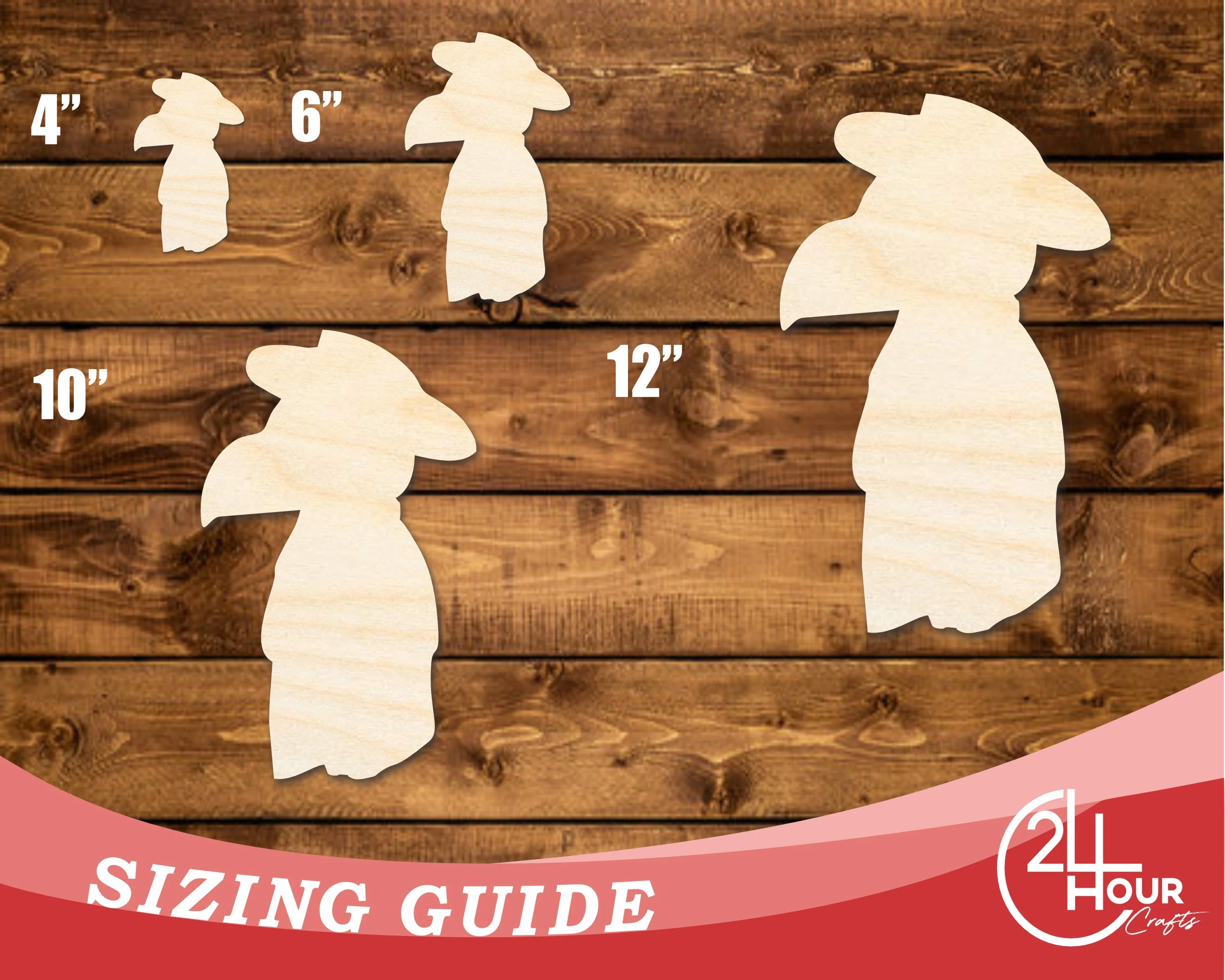 Unfinished Wood Cute Plague Doctor Shape | DIY Craft Cutout | up to 46" DIY - Image 3