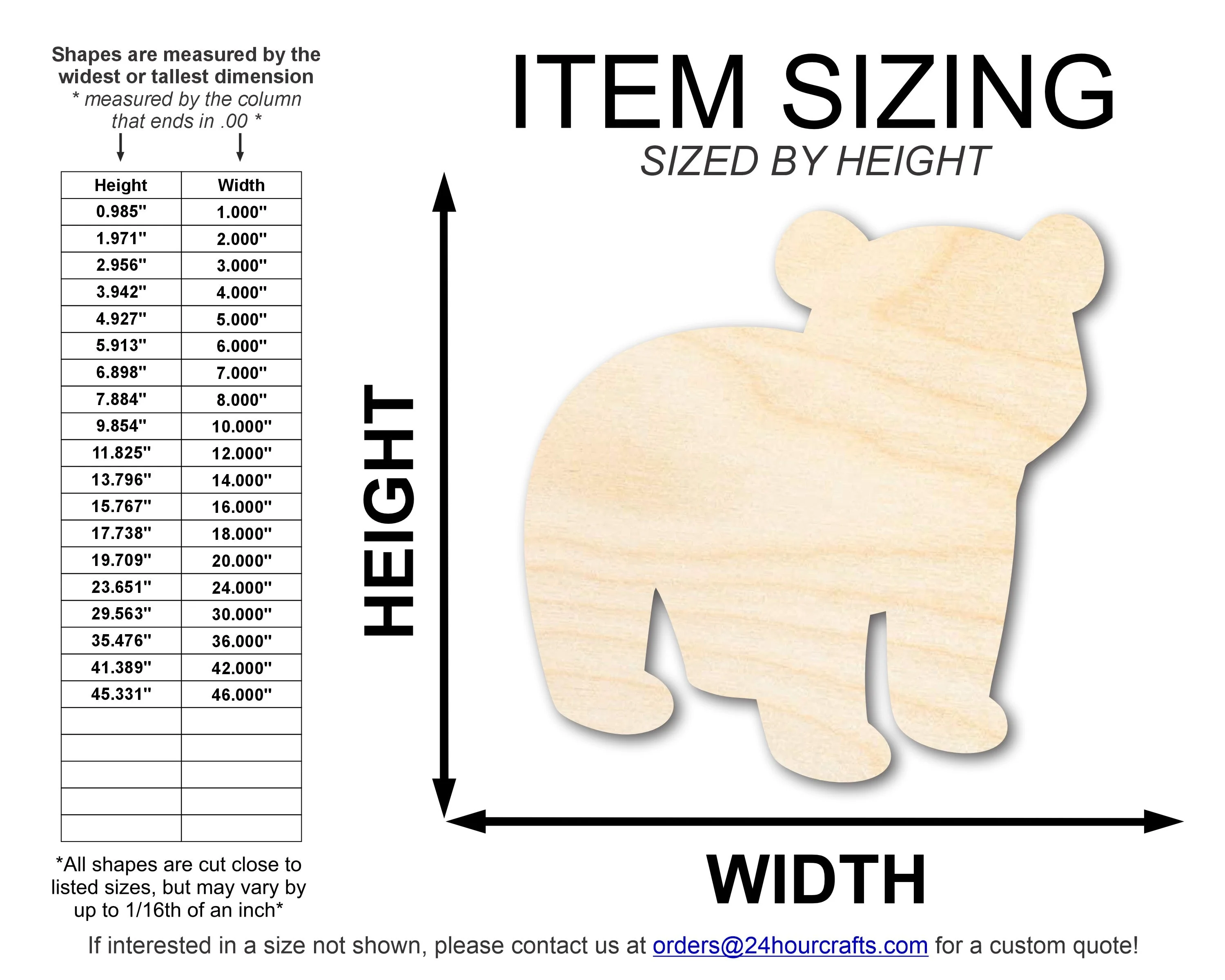 Unfinished Wood Cute Polar Bear Shape | DIY Craft Cutout | up to 46" DIY - Image 2