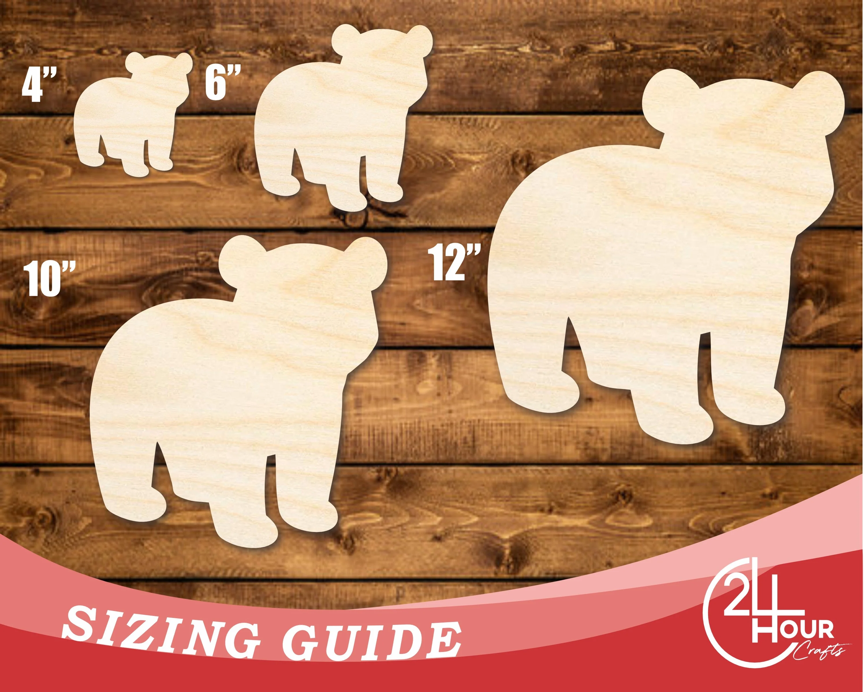 Unfinished Wood Cute Polar Bear Shape | DIY Craft Cutout | up to 46" DIY - Image 3