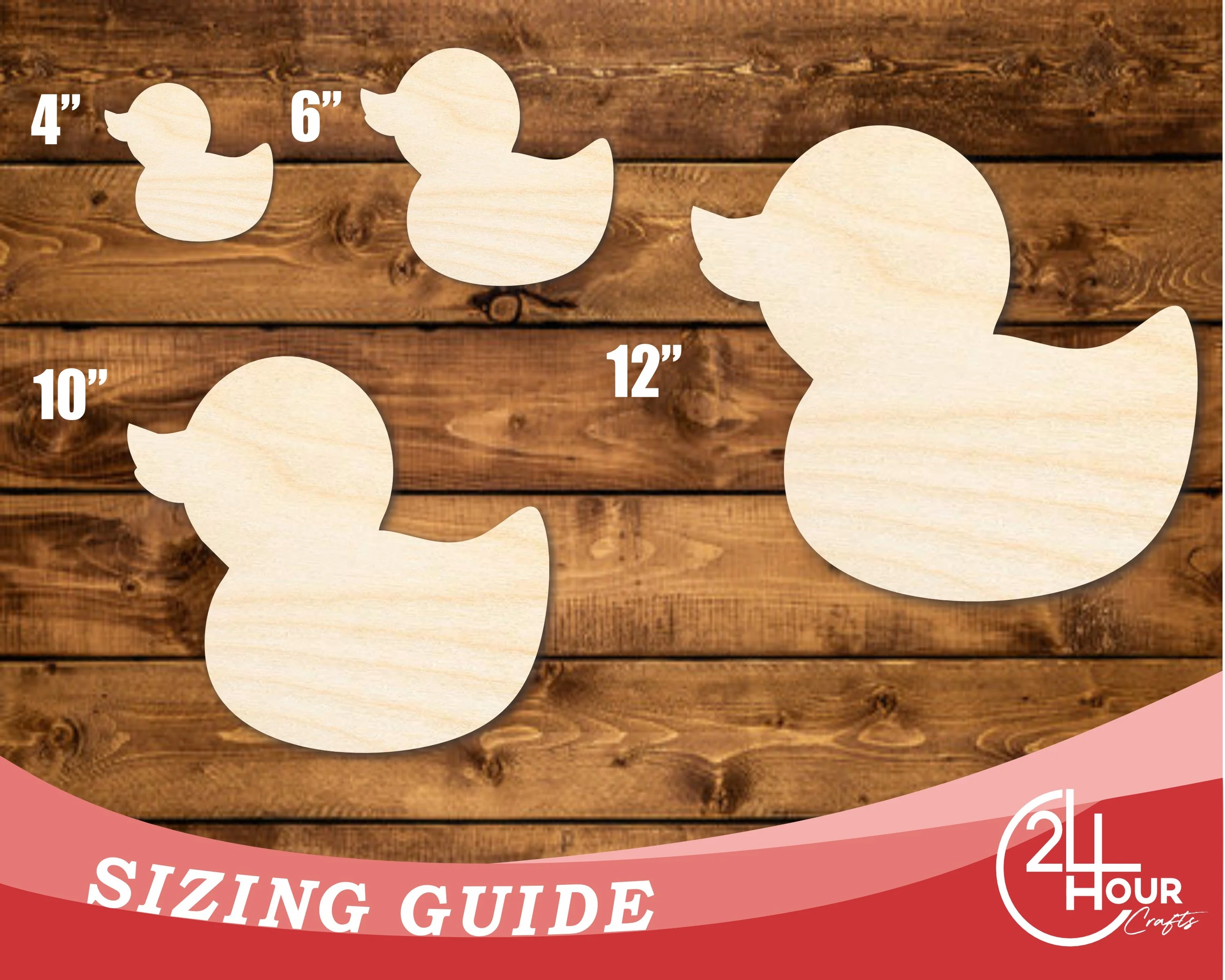 Unfinished Wood Cute Rubber Duck Shape | DIY Craft Cutout | up to 46" DIY - Image 3
