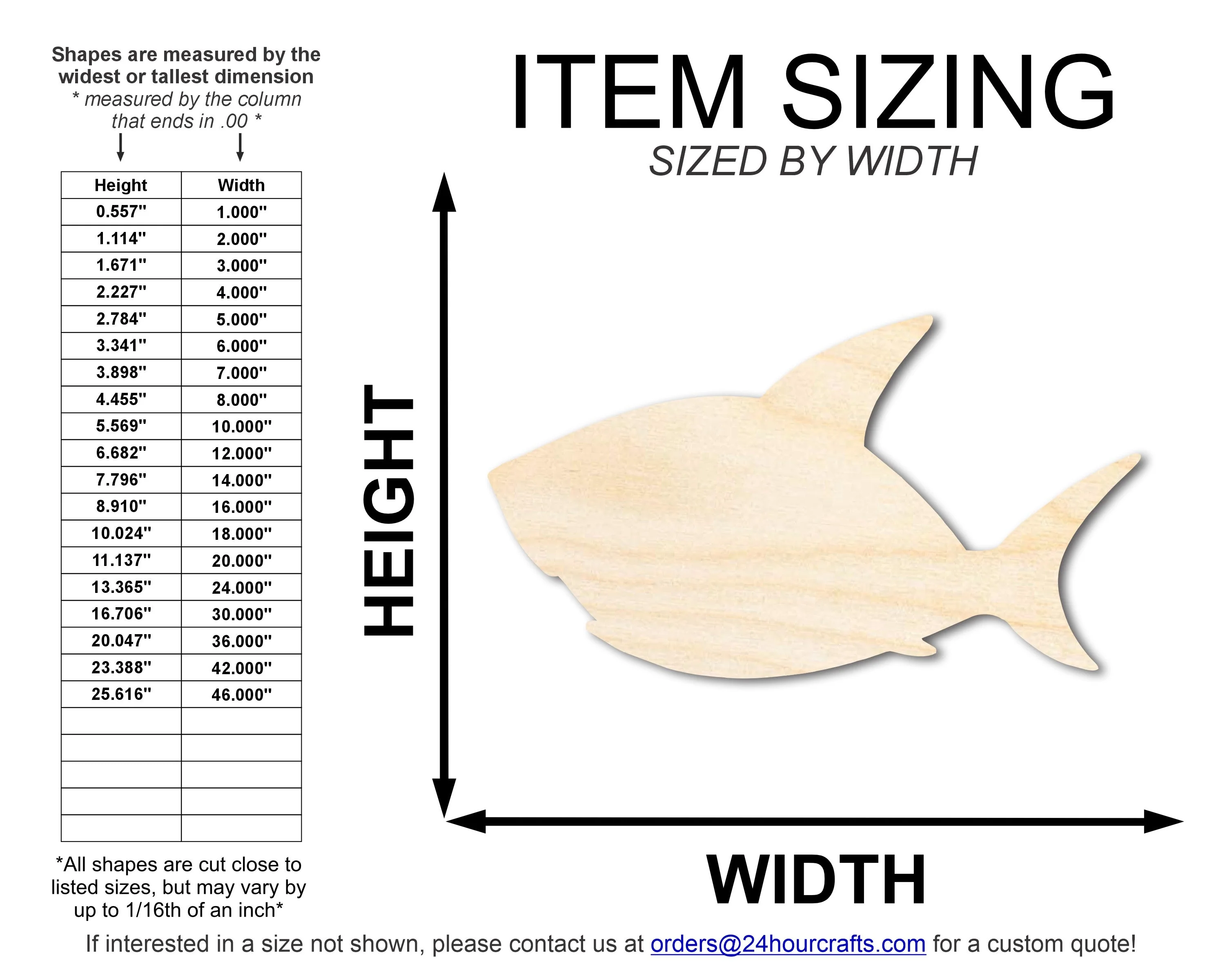 Unfinished Wood Cute Shark Shape | DIY Craft Cutout | up to 46" DIY - Image 2